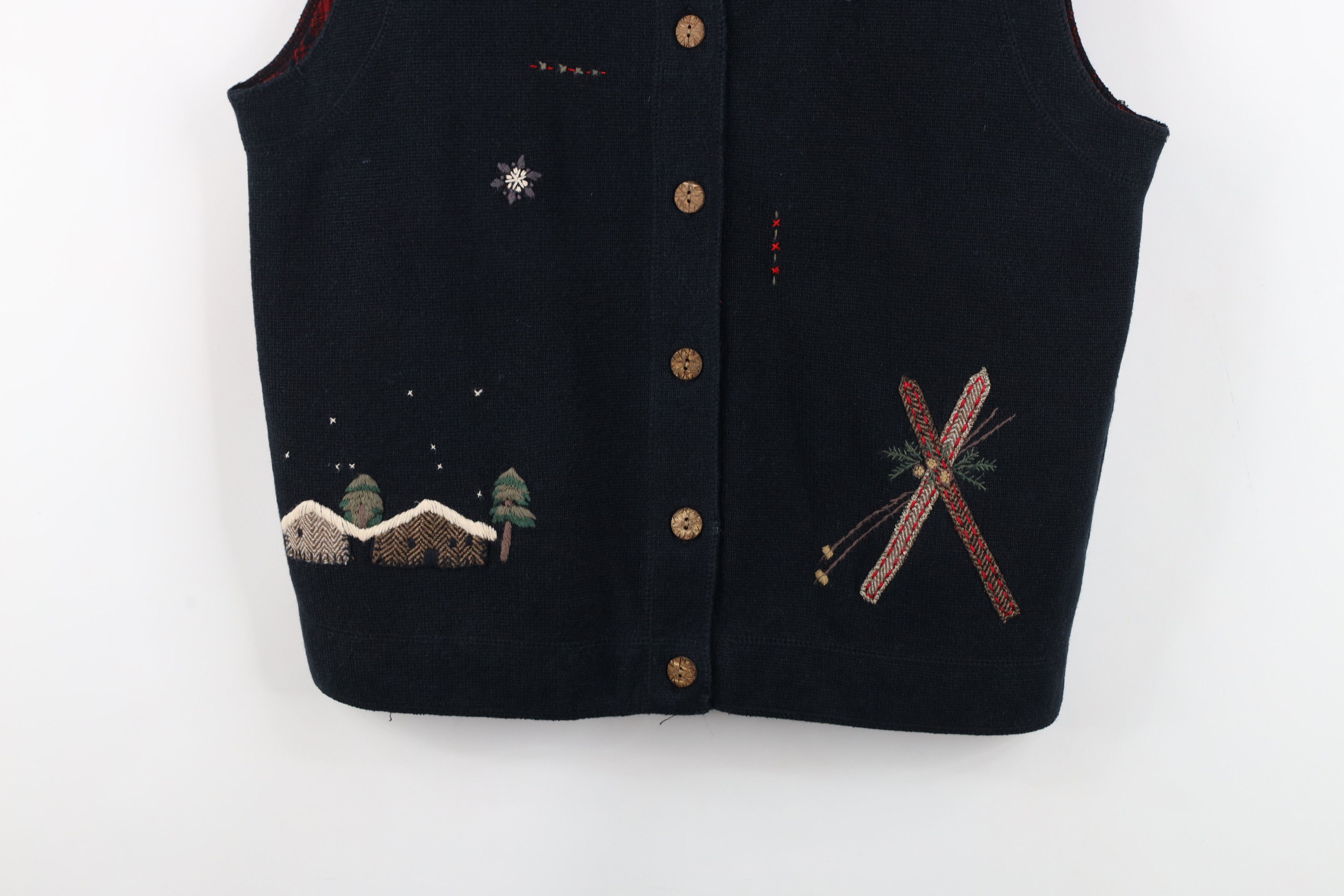 Woolrich Woolen Mills Vintage 90s Woolrich Snow Ski Knit Cardigan Sweater Vest Size L / US 10 / IT 46 - 3 Thumbnail