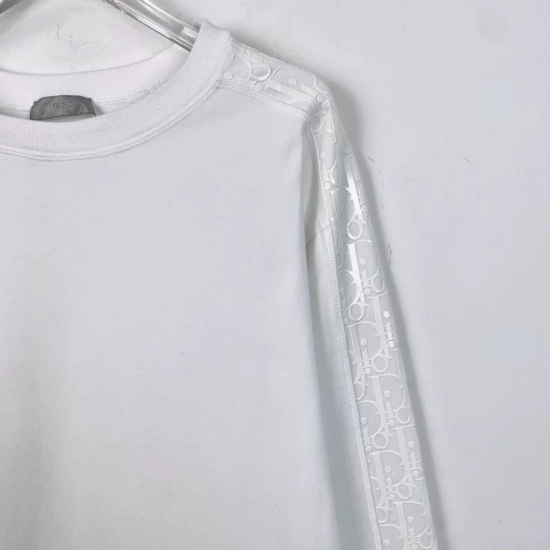 Dior Dior White side logo printed cotton round-neck long-sleeved Size US L / EU 52-54 / 3 - 3 Thumbnail