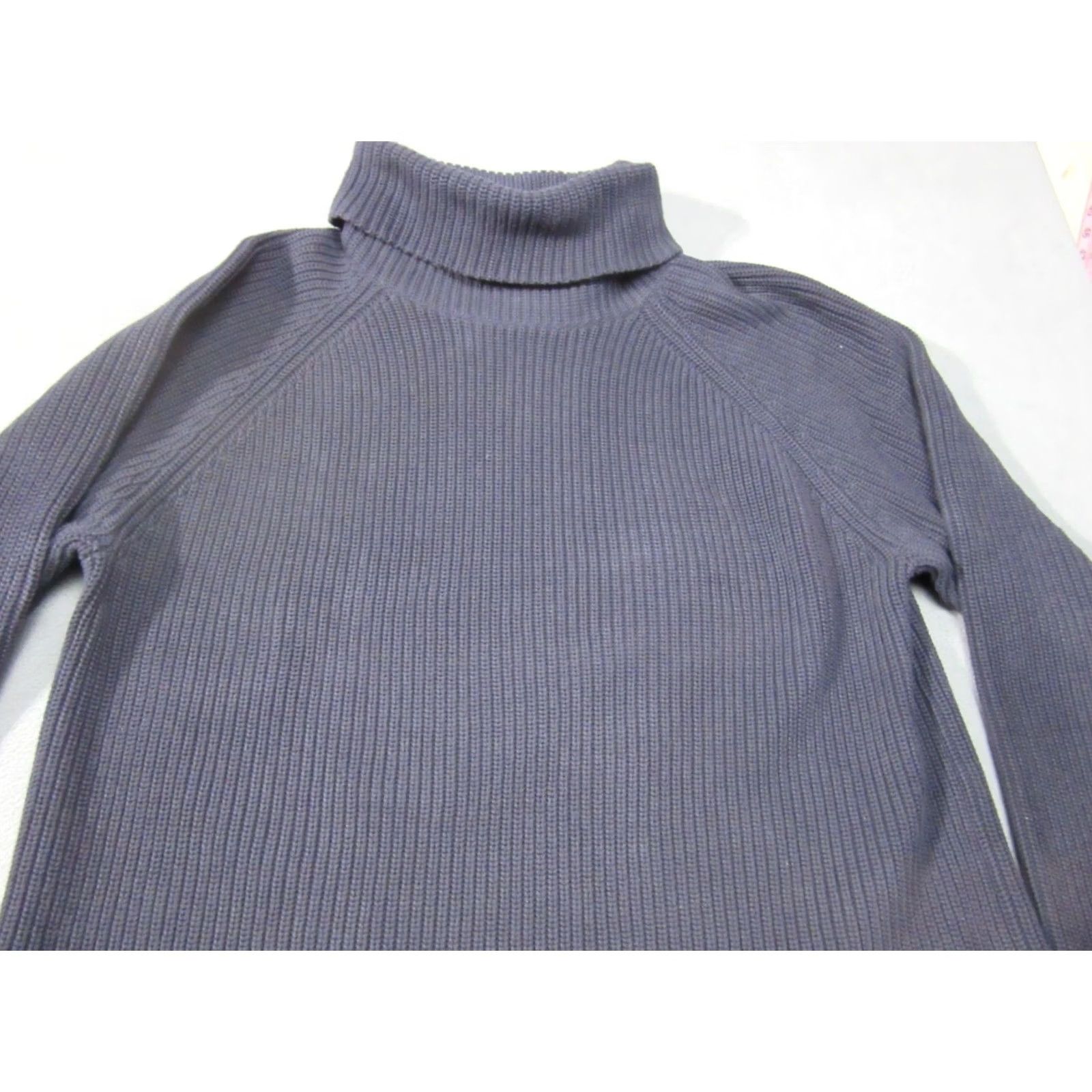 Lands' End Lands End Sweater Womens 1X Navy Blue Ribbed Knit Turtleneck Pullover Size XL / US 12-14 / IT 48-50 - 3 Thumbnail