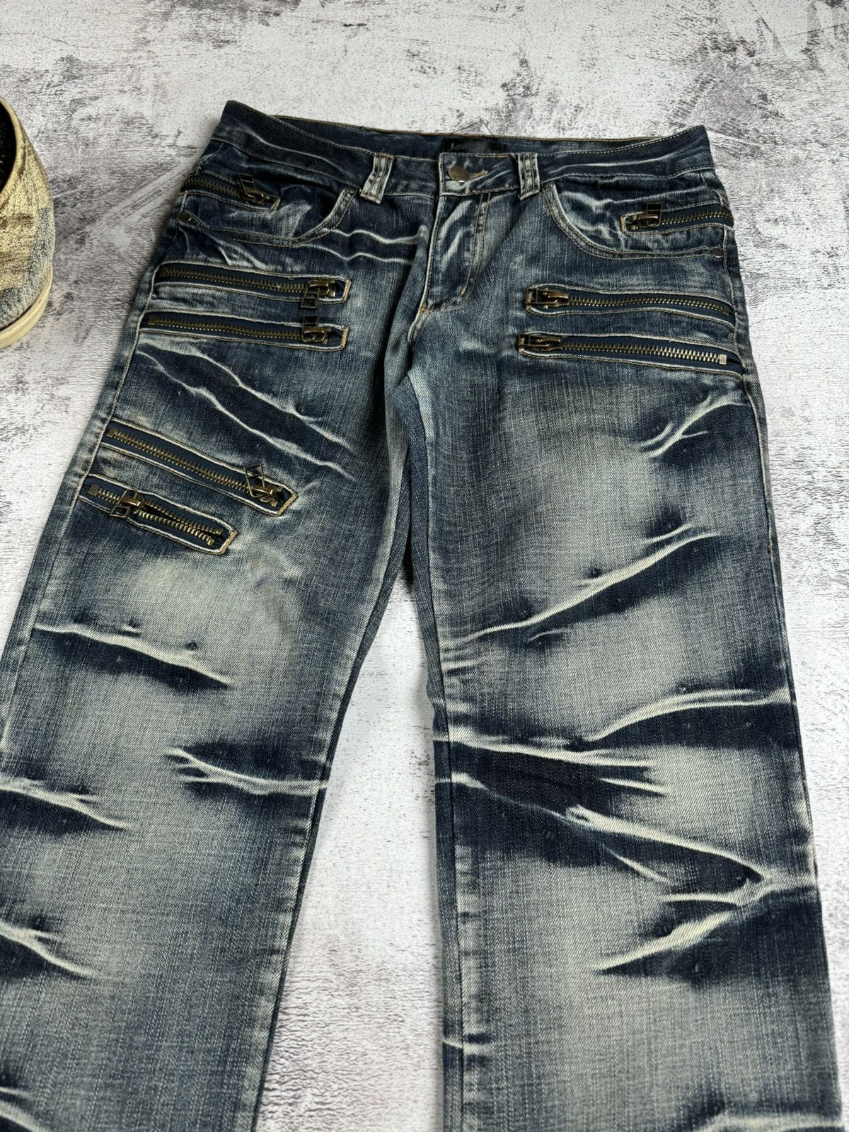 Japanese Brand Vintage Faded Distressed Y2K Rap Jeansia Jeans Pants Bottoms Size US 32 / EU 48 - 18 Thumbnail