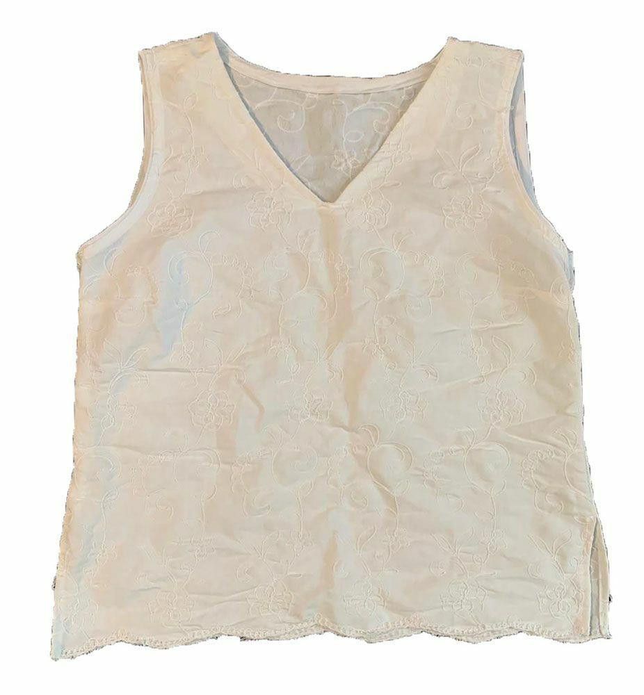 Designer Pre Owned White Hand Made Blouse L Size L / US 10 / IT 46 - 3 Thumbnail