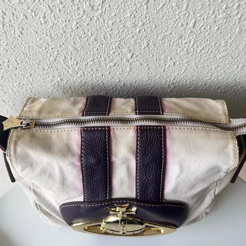 Vivienne Westwood Vivienne Westwood Saturn logo canvas shoulder bag Size ONE SIZE - 3 Thumbnail