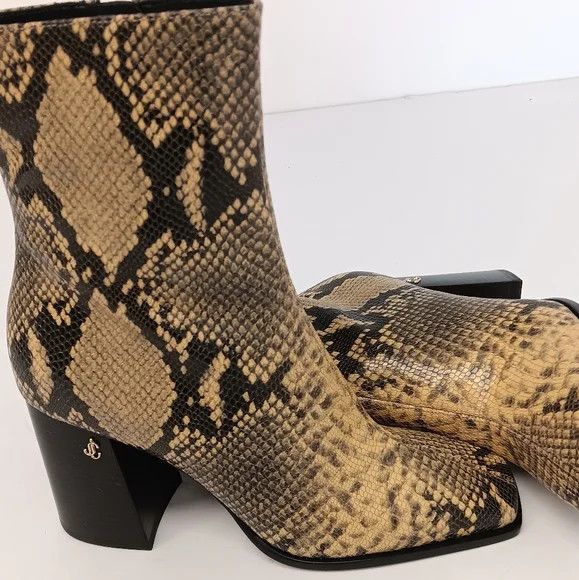 Jimmy Choo Jimmy Choo Bryelle 85 Dijon Snake Print Leather Boots - EU36 Size US 6 / IT 36 - 7 Thumbnail