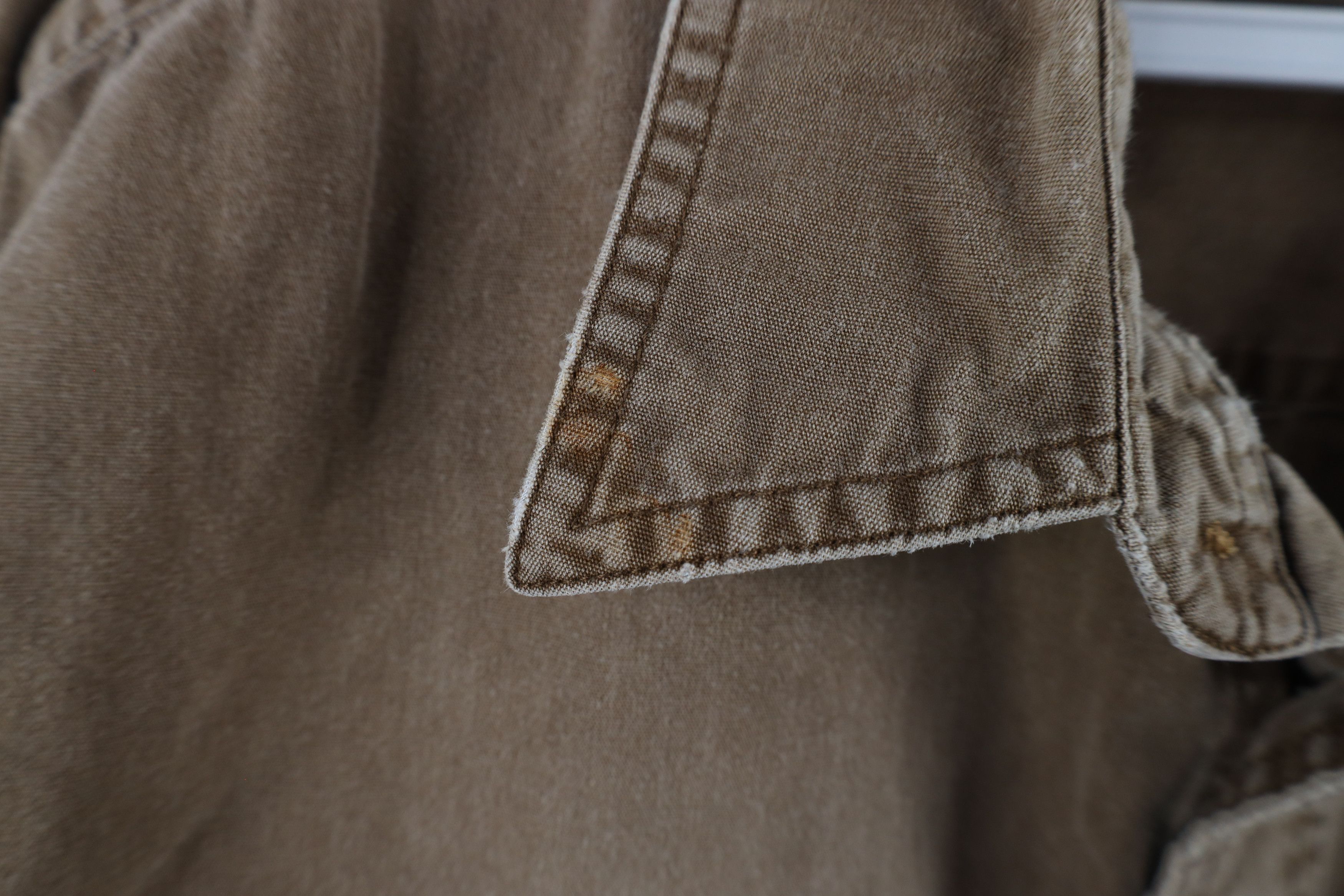 Vintage Vintage 90s Streetwear Stonewash Canvas Button Shirt Brown Size US XXL / EU 58 / 5 - 9 Thumbnail