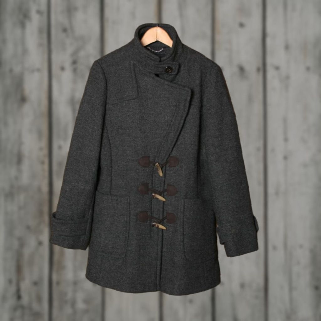 Banana Republic Banana Republic Coat Women Sz. M Gray Wool Blend Toggle Womens Size S / US 4 / IT 40 - 1 Thumbnail