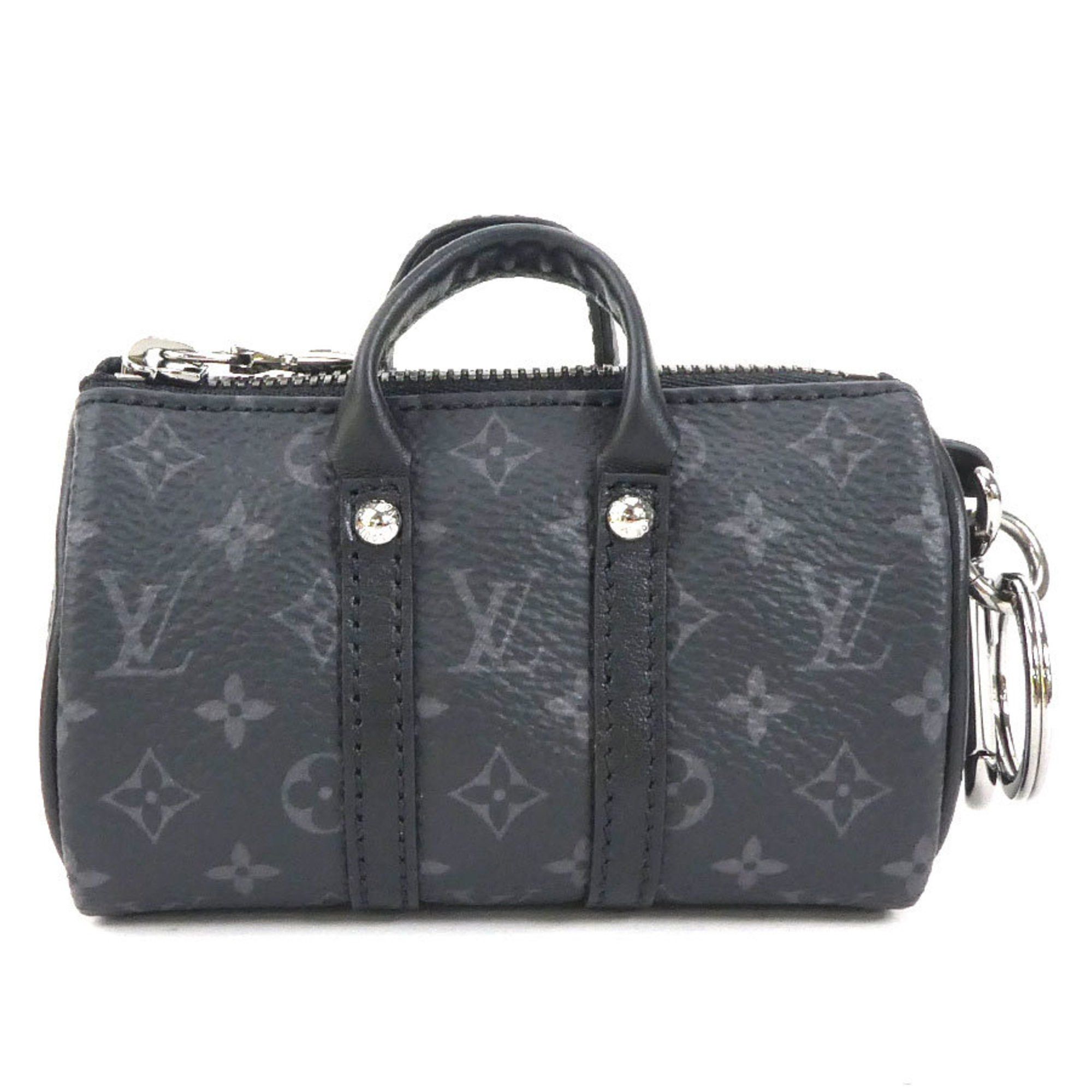 Authentic LOUIS VUITTON Monogram Eclipse Porte Kure Mini Keepall MP2712 Key  R