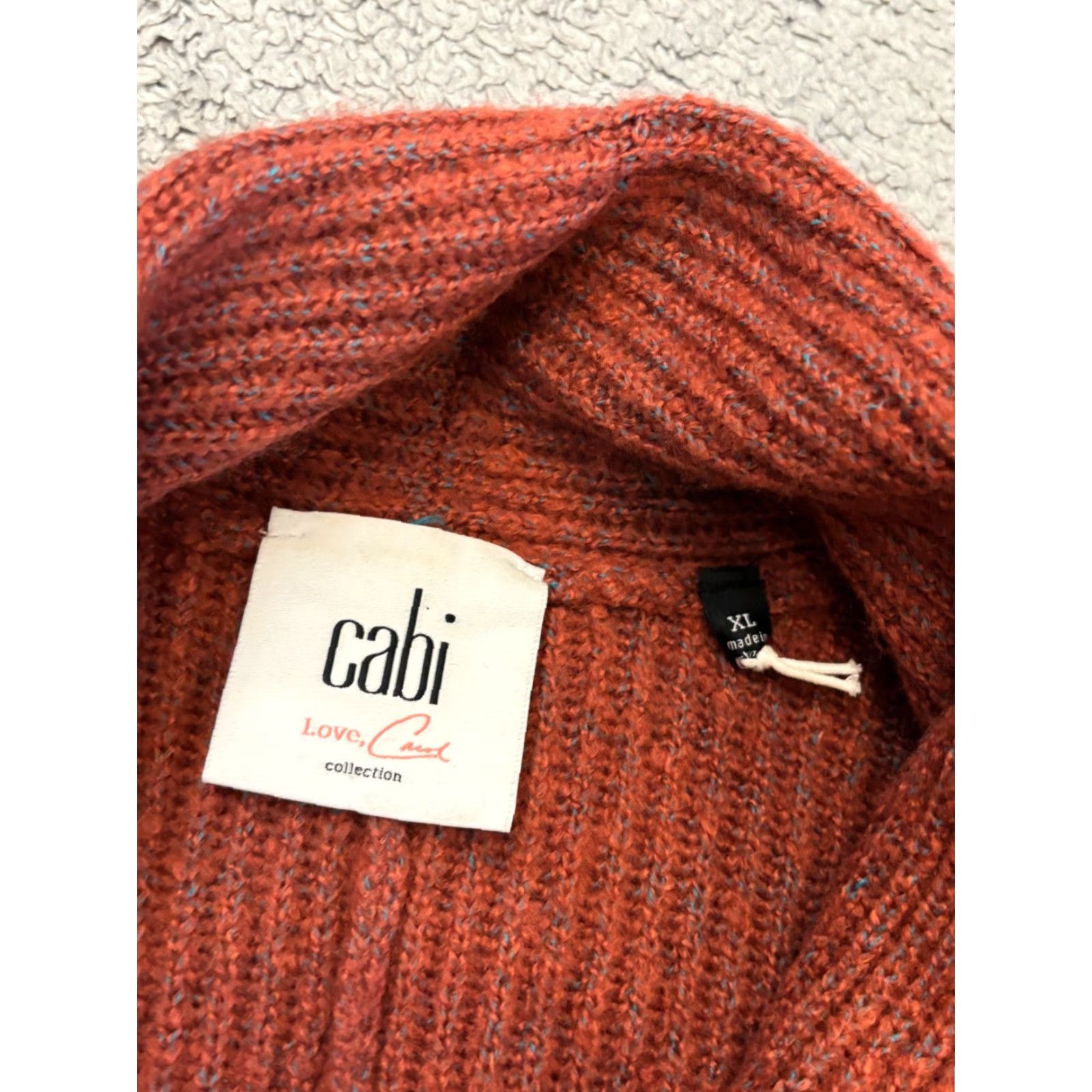 Vintage Cabi Style 3162 Rosewood Button Wrap Cardigan Sweater Rust Womens XL Knit Cardigan Shirt? Size XL / US 12-14 / IT 48-50 - 2 Thumbnail