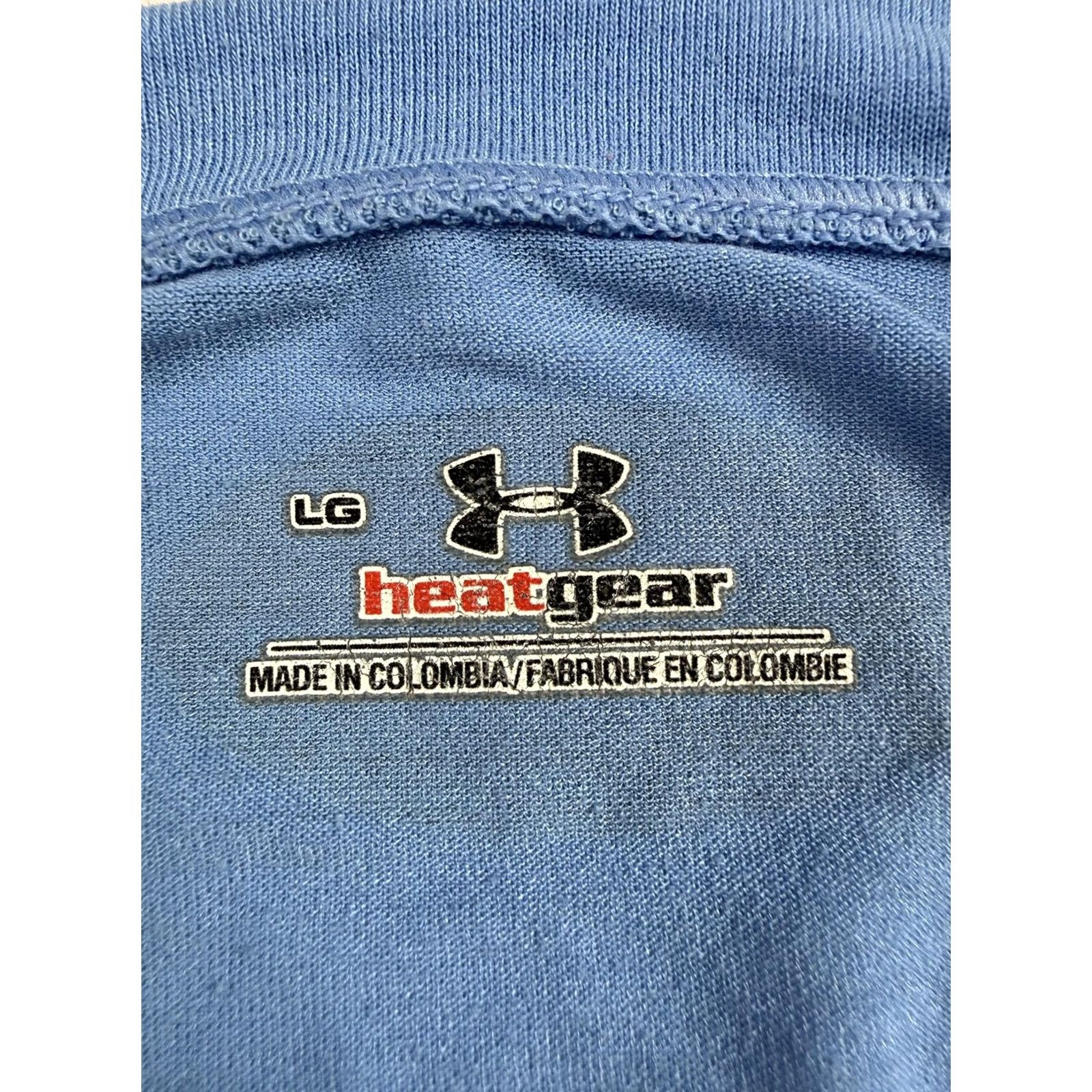 Under Armour Under Armour HeatGear Shirt Mens Large Blue Short Sleeve Performance Running Tee Size US L / EU 52-54 / 3 - 3 Thumbnail