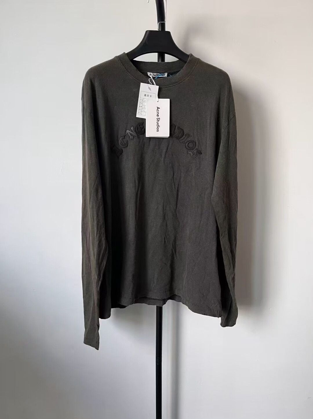 Acne Studios Acne Studios Faded Black Logo Long Sleeve T-shirt Size US M / EU 48-50 / 2 - 1 Thumbnail