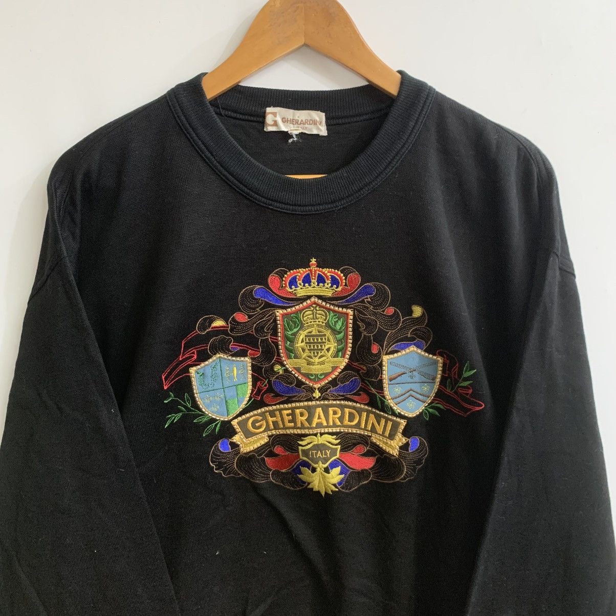 Vintage Black Spell Out Gherardini Sweatshirt Vintage Large Size US L / EU 52-54 / 3 - 6 Thumbnail