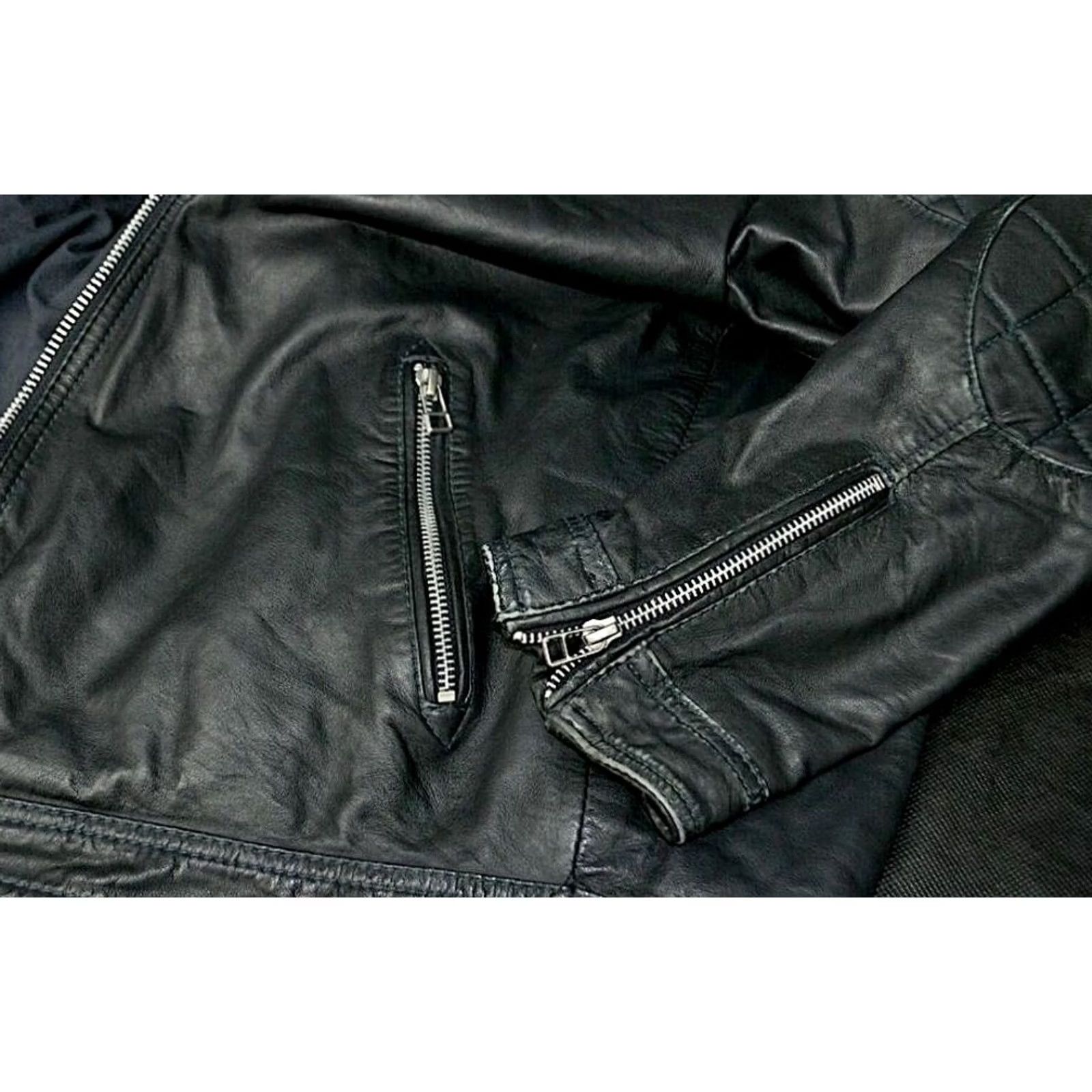 GOOSECRAFT Goosecraft 944 Biker Jacket Men M Black Leather Shirt? Size US M / EU 48-50 / 2 - 4 Thumbnail