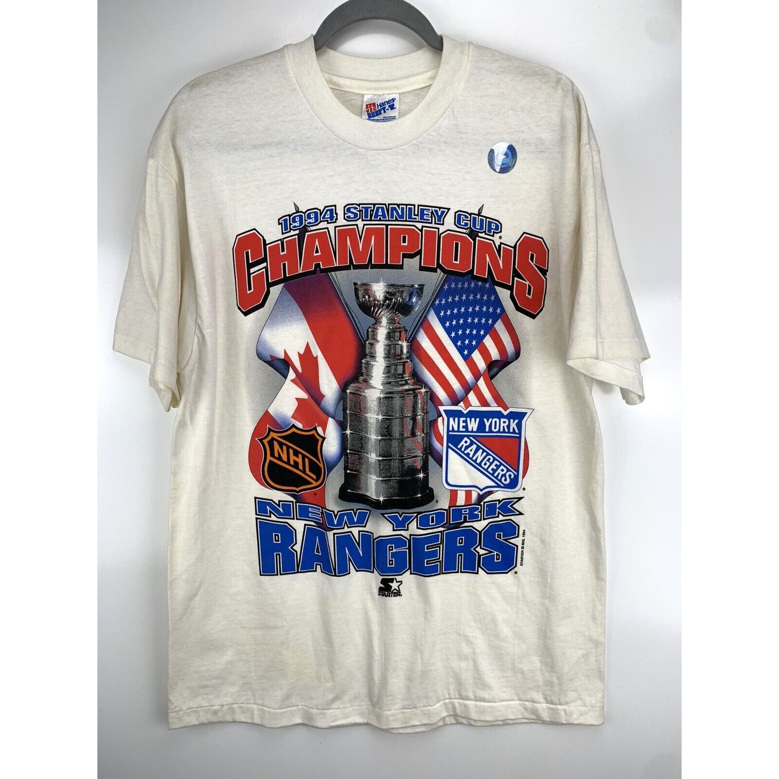 Hanes New York Rangers 1994 Stanley Cup Champions Lg Vintage NOS Size US L / EU 52-54 / 3 - 1 Thumbnail