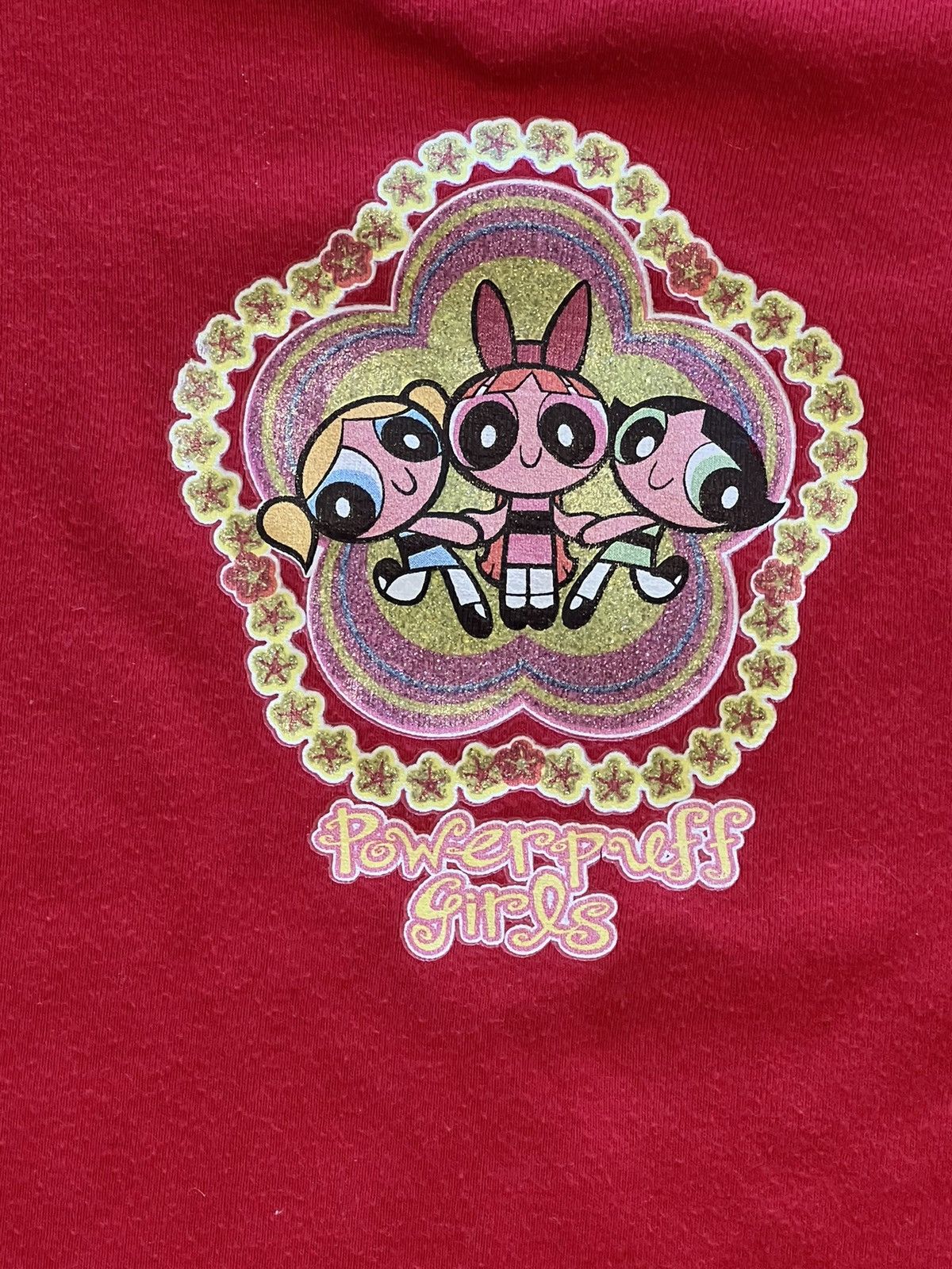 Cartoon Network Glittery Y2K Powerpuff Girls Long Sleeve Baby Tee Top Size S / US 4 / IT 40 - 3 Thumbnail
