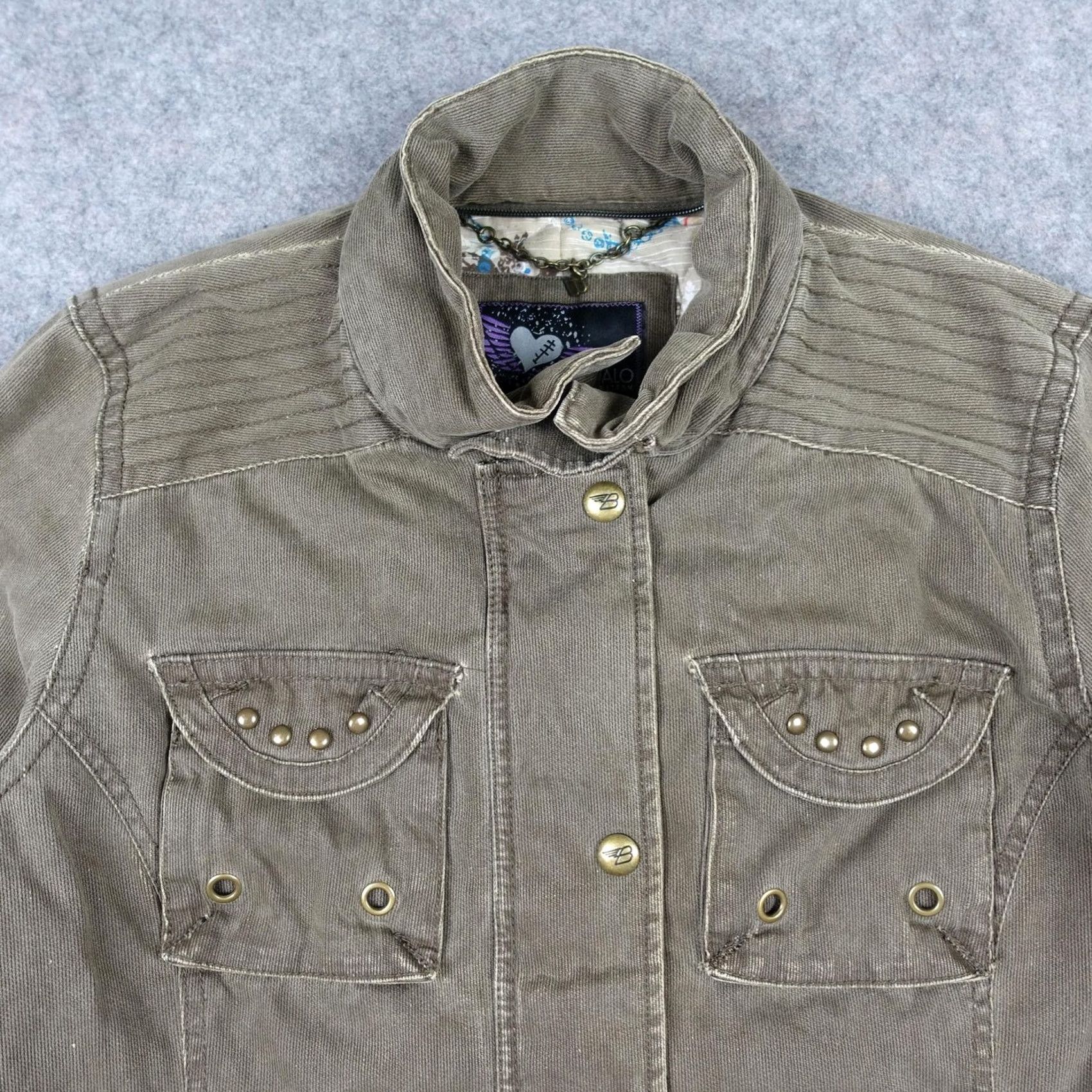 Buffalo David Bitton Buffalo David Bitton Jacket Womens XL Brown Corduroy Military Studded Pockets Size XL / US 12-14 / IT 48-50 - 2 Thumbnail
