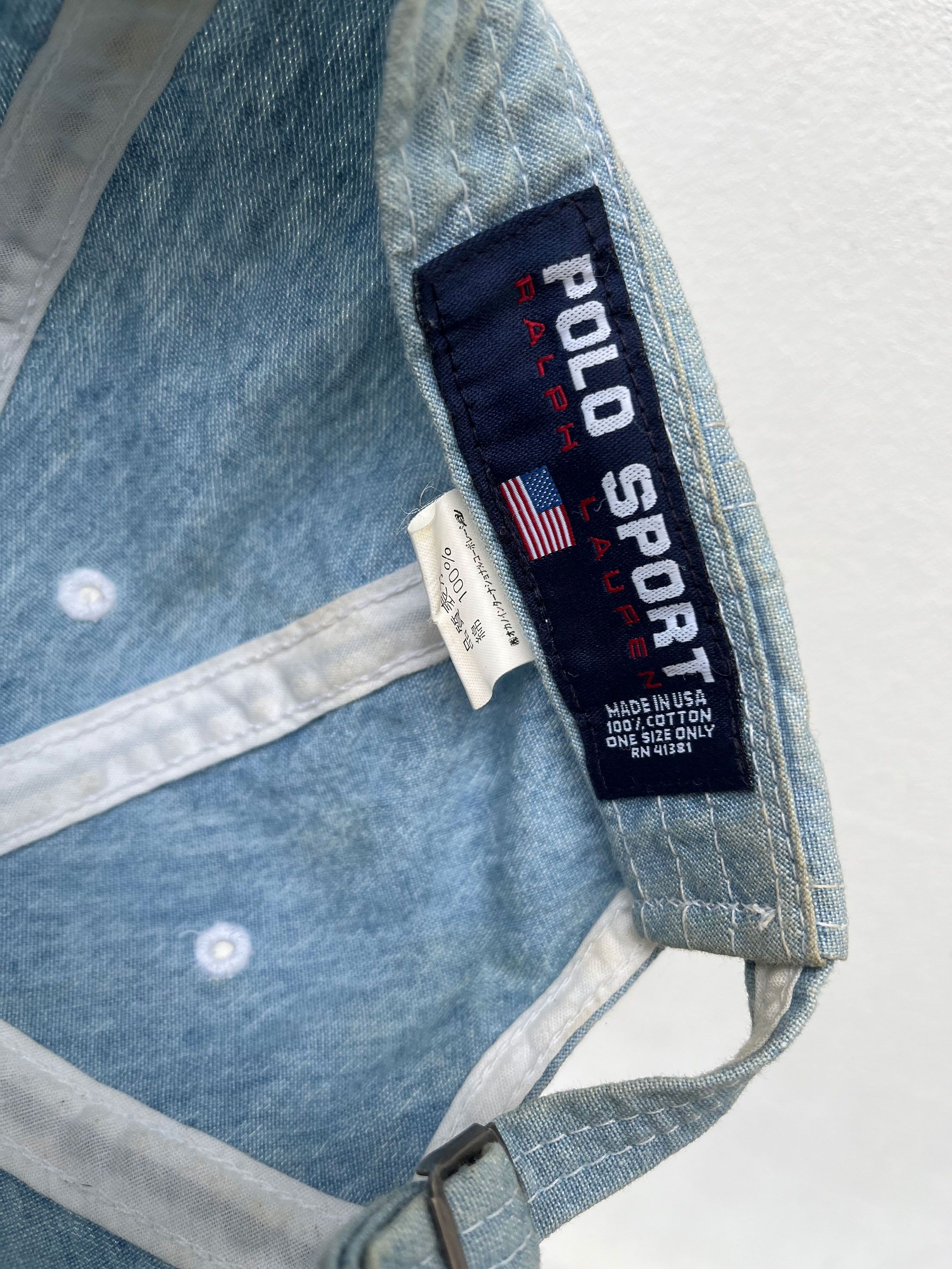 Polo Ralph Lauren Vintage POLO SPORT Ralph Lauren Usa Chambray Cap Size ONE SIZE - 5 Thumbnail