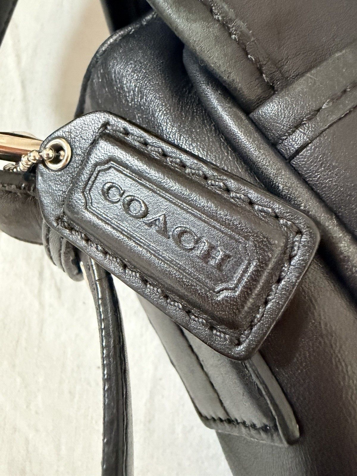 Coach Vtg Coach Logan BLK Leather Large Business Messenger Bag Size ONE SIZE - 9 Thumbnail