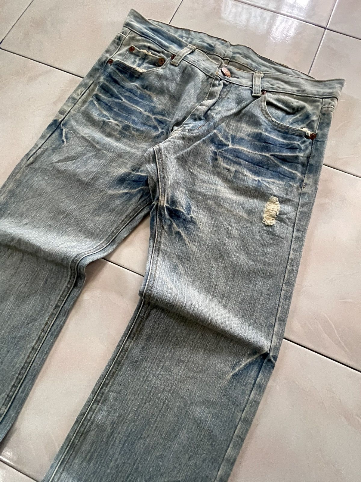 Hysteric Glamour Point Loma Japan I Love ❤️ Surf Patched Faded Wash Jeans Size US 34 / EU 50 - 10 Thumbnail