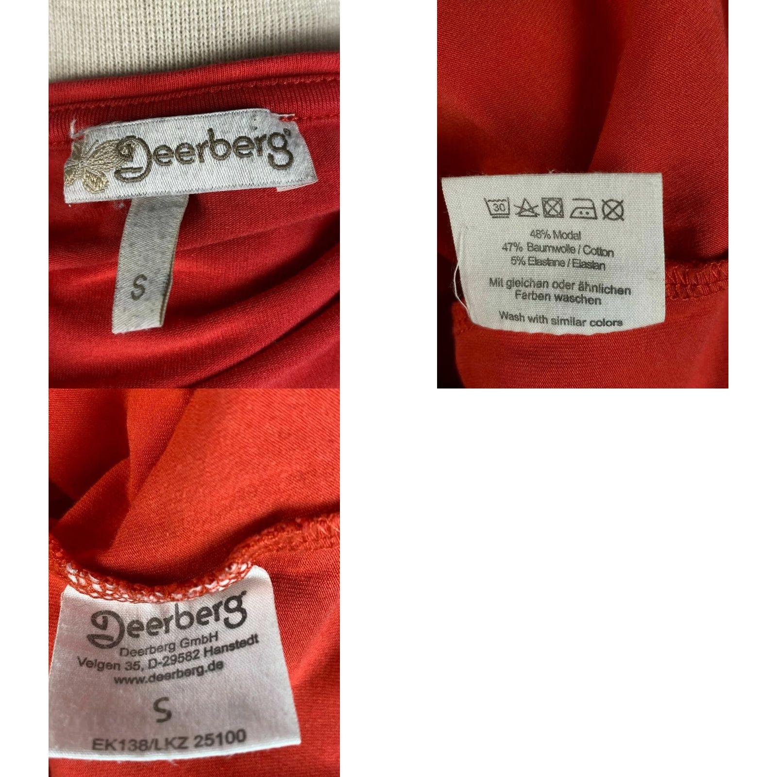 Vintage Deerberg Shirt Womens S Red Boat Neck Long Sleeve Pullover Sweater Cotton Logo All Seasons Size S / US 4 / IT 40 - 8 Thumbnail