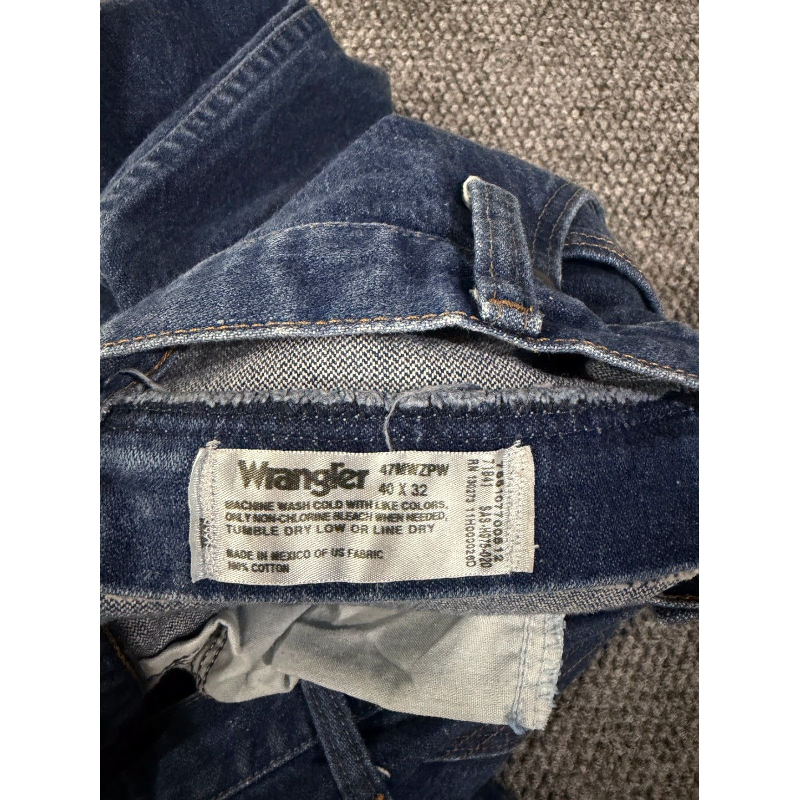 Wrangler Wrangler Jeans Mens 40x32 47MWZ Denim Western Cowboy Cut Regular Fit Blue Cotton Blend 5-Pocket Logo Vintage No Size US 40 / EU 56 - 5 Thumbnail