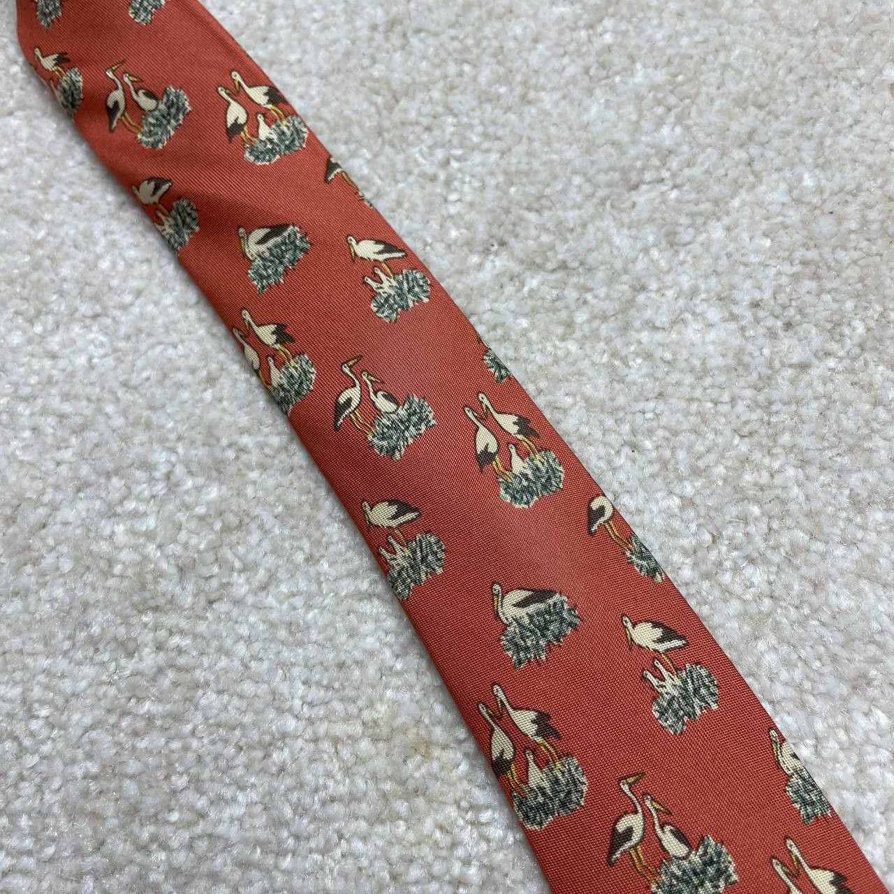 Hermes Paris Silk Tie 7393 PA Birds