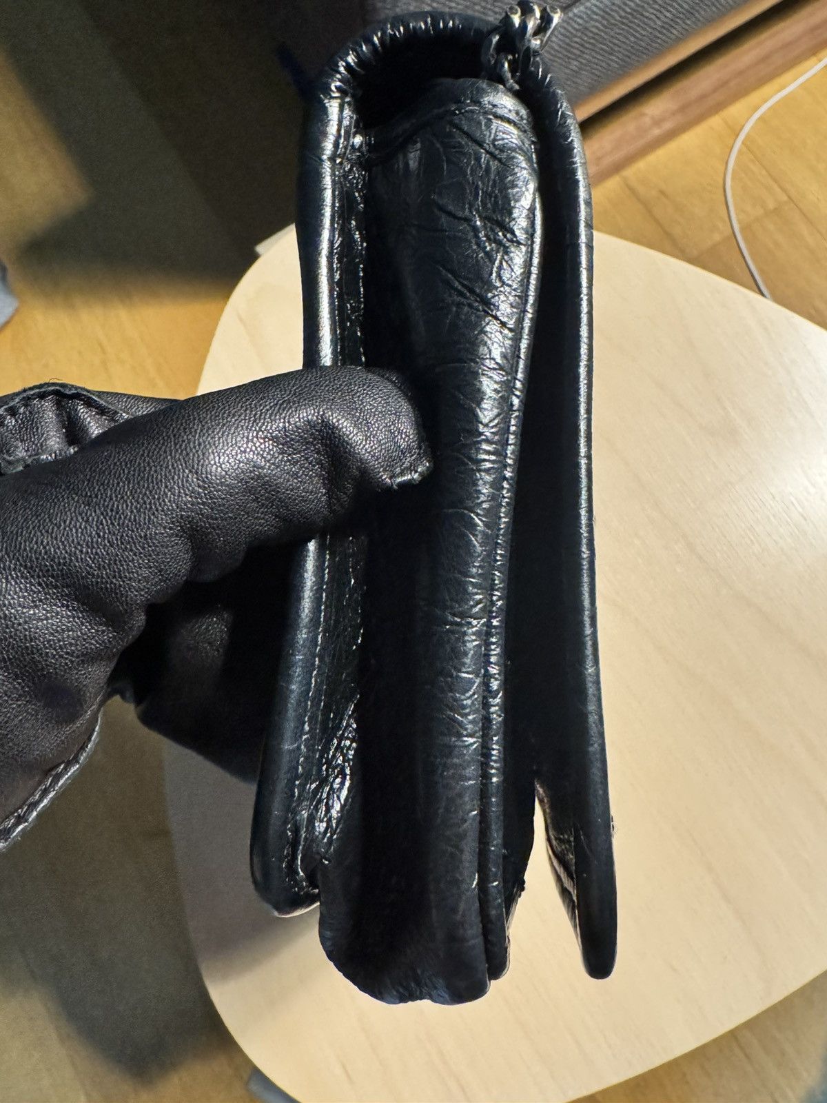 Yves Saint Laurent Niki Chain Wallet Crinkled Leather Size ONE SIZE - 9 Thumbnail