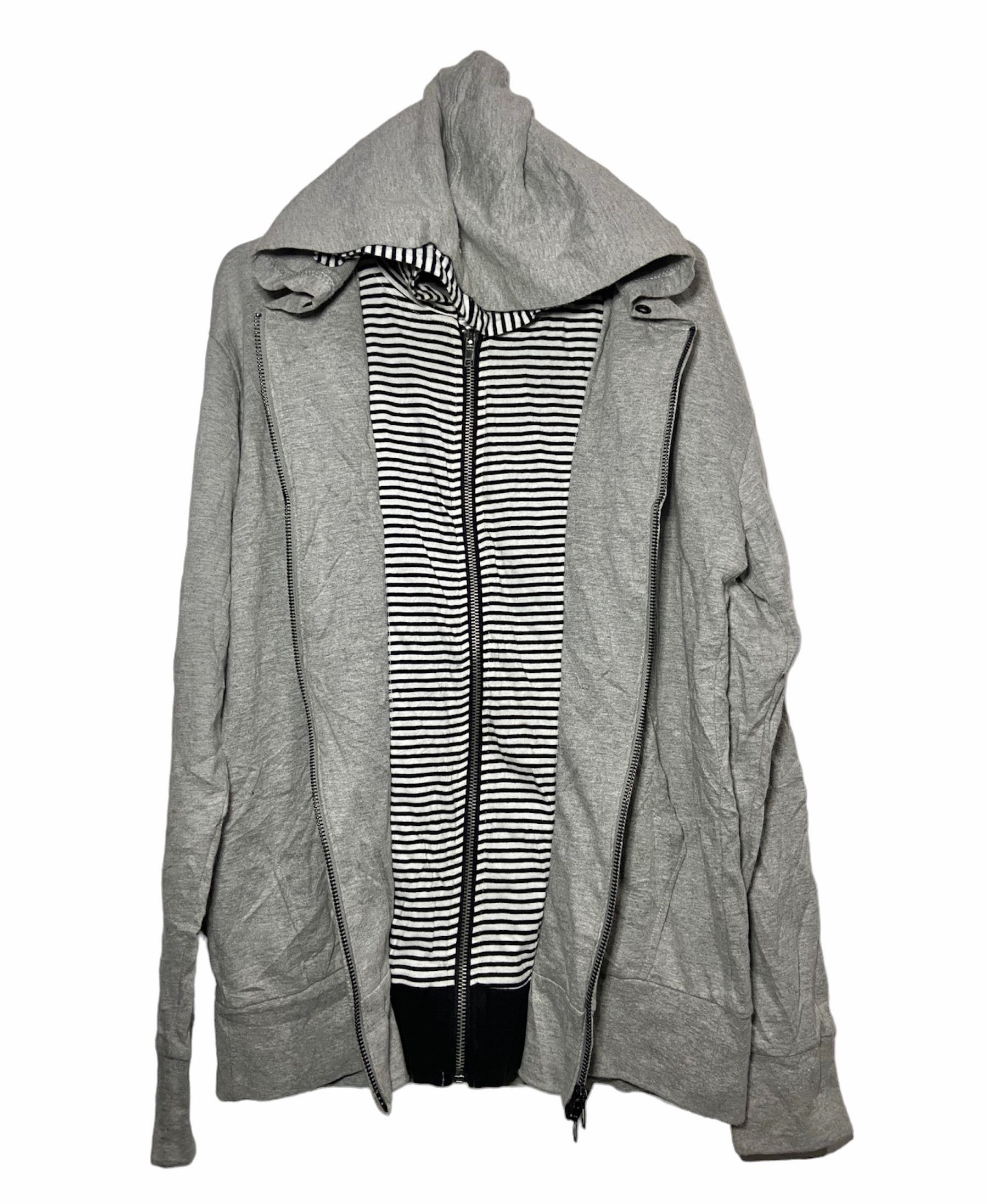 image of Beauty Beast x Ppfm One Sunday Best Double Layers Zip Hoodie Lgb Styled in Black Gray (Size Medium)