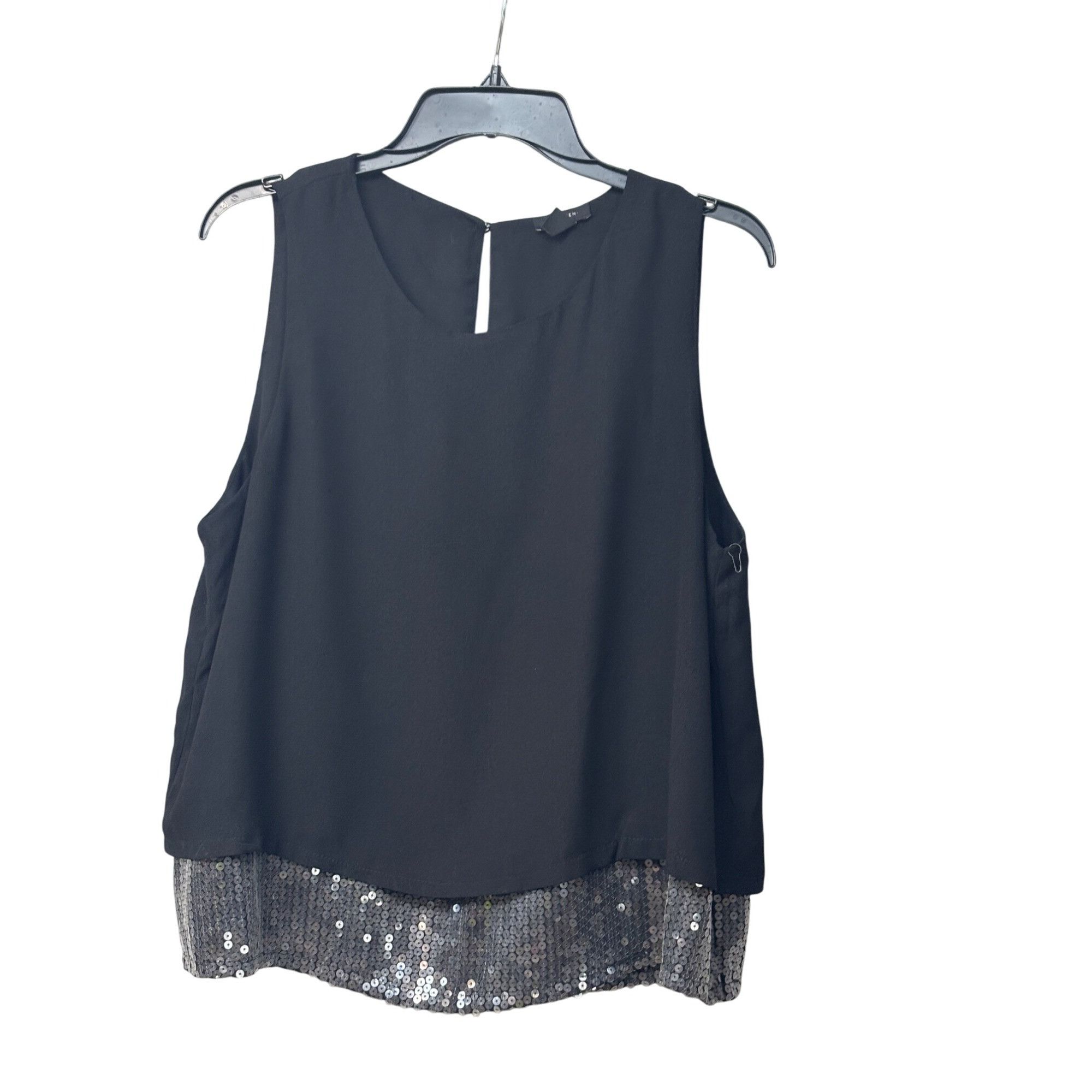 Other Halogen Sequin Trim Sleeveless Top, Black, Sz. L Size L / US 10 / IT 46 - 9 Thumbnail