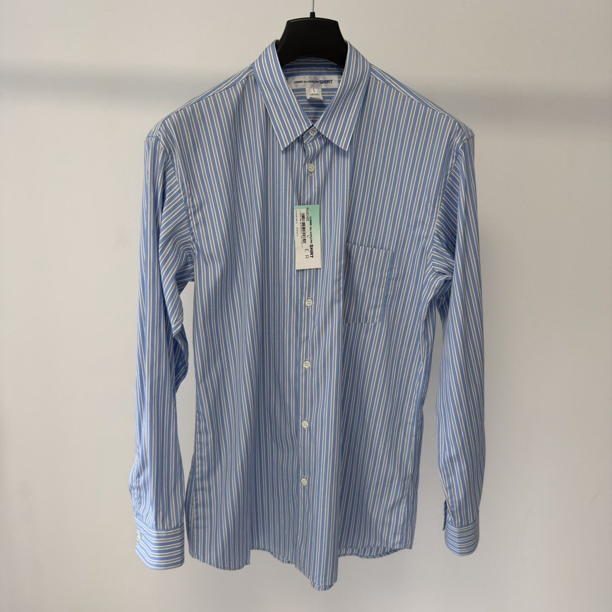 Comme des Garcons Blue/White Striped Cotton Shirt Size US M / EU 48-50 / 2 - 2 Thumbnail