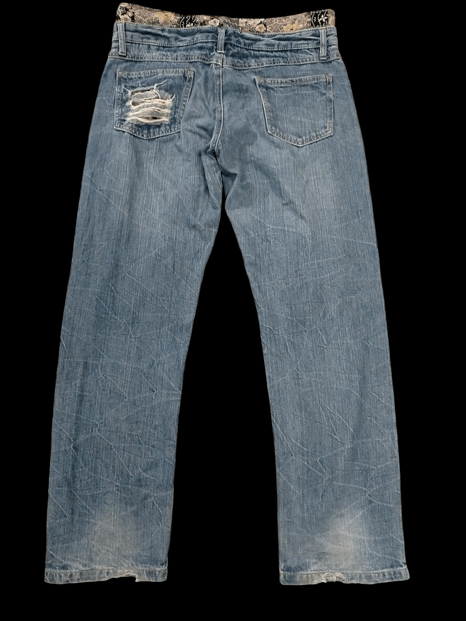 Ed Hardy 🔥 Distressed 🔥 Karakuri Tamshii Style Double Waist Jeans Size US 30 / EU 46 - 2 Thumbnail