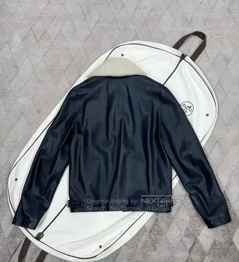 Hermes Hermes Fur Collar Pilot Leather Jacket Size US M / EU 48-50 / 2 - 4 Thumbnail