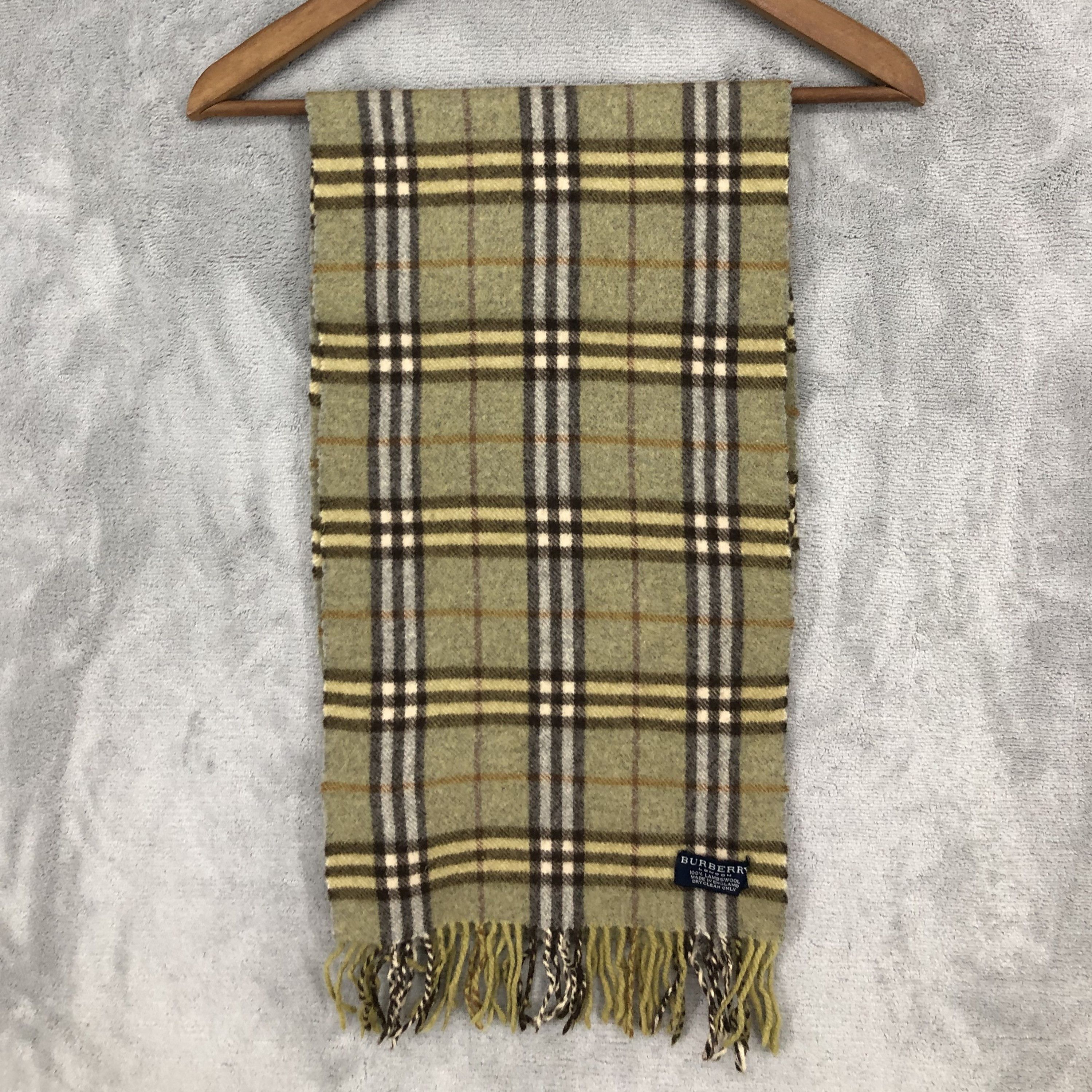 Burberry Lambswool Brown Check Scarf Muffler Neck scarf