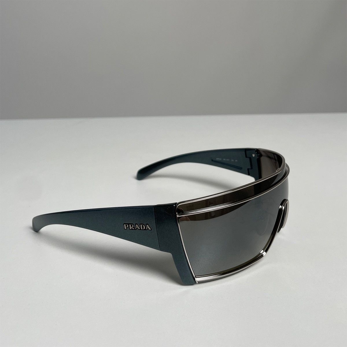 Prada PRADA 80’s Silver Mask Sunglasses Size ONE SIZE - 3 Thumbnail