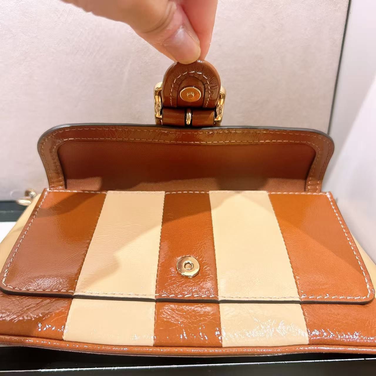 Coach Ashton Wristlet With Striped Patchwork CDY08 Size ONE SIZE - 3 Thumbnail
