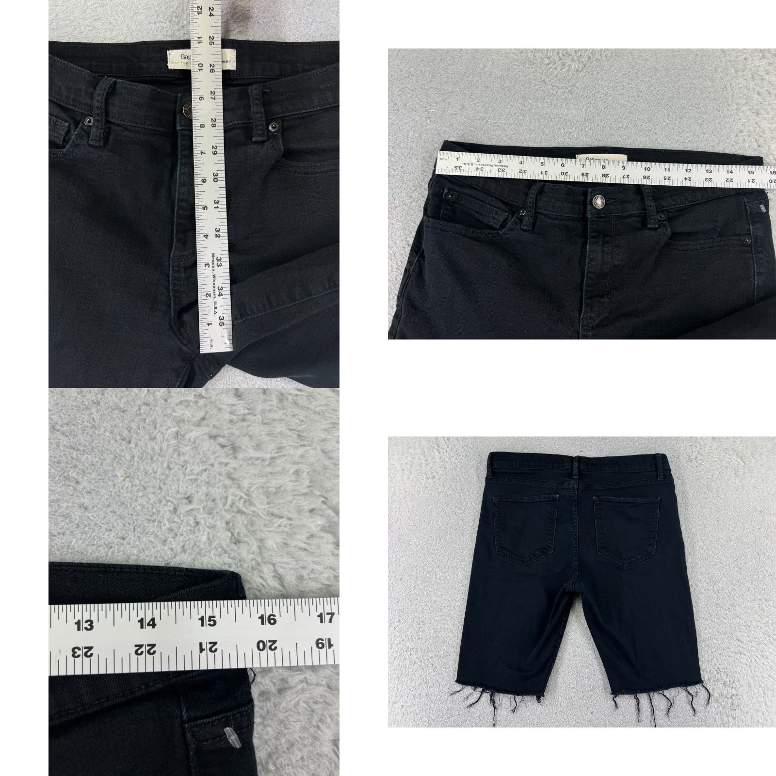 Gap Gap Shorts Womens 31 Black Denim Cutoff Cotton Blend Raw Hem Mid Rise 30x10 Shorts Womens 31 Black Denim Cut-Off Mid Rise Raw Hem Vintage No Size 24" / US 00 / IT 34 - 9 Thumbnail