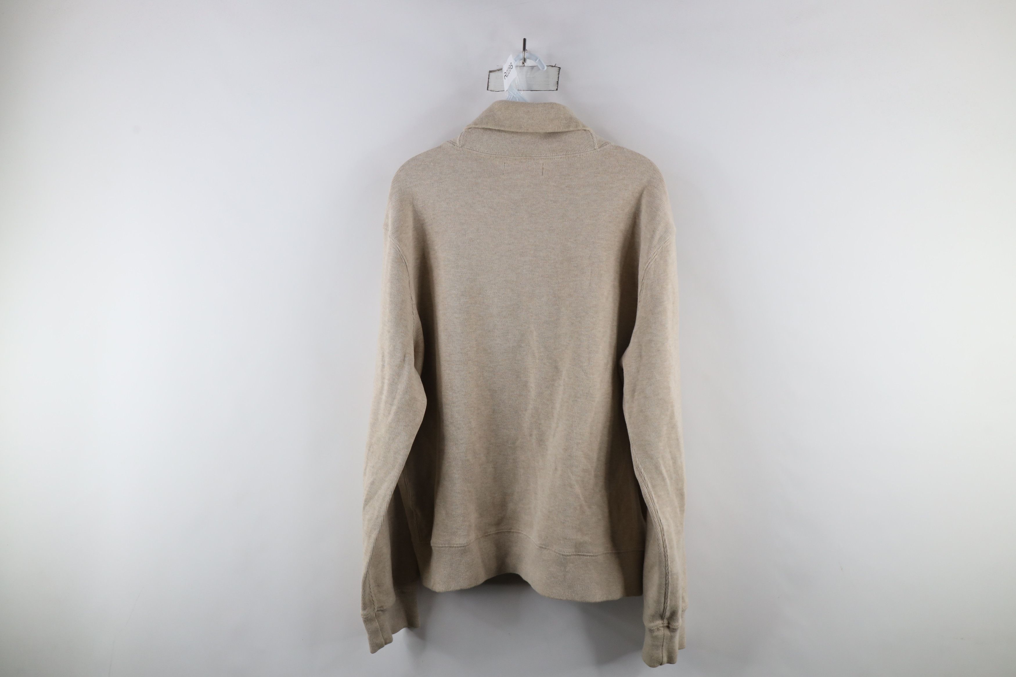 Ralph Lauren × Vintage Vintage 90s Ralph Lauren Knit Shawl Sweater Oatmeal Brown Size US L / EU 52-54 / 3 - 9 Thumbnail