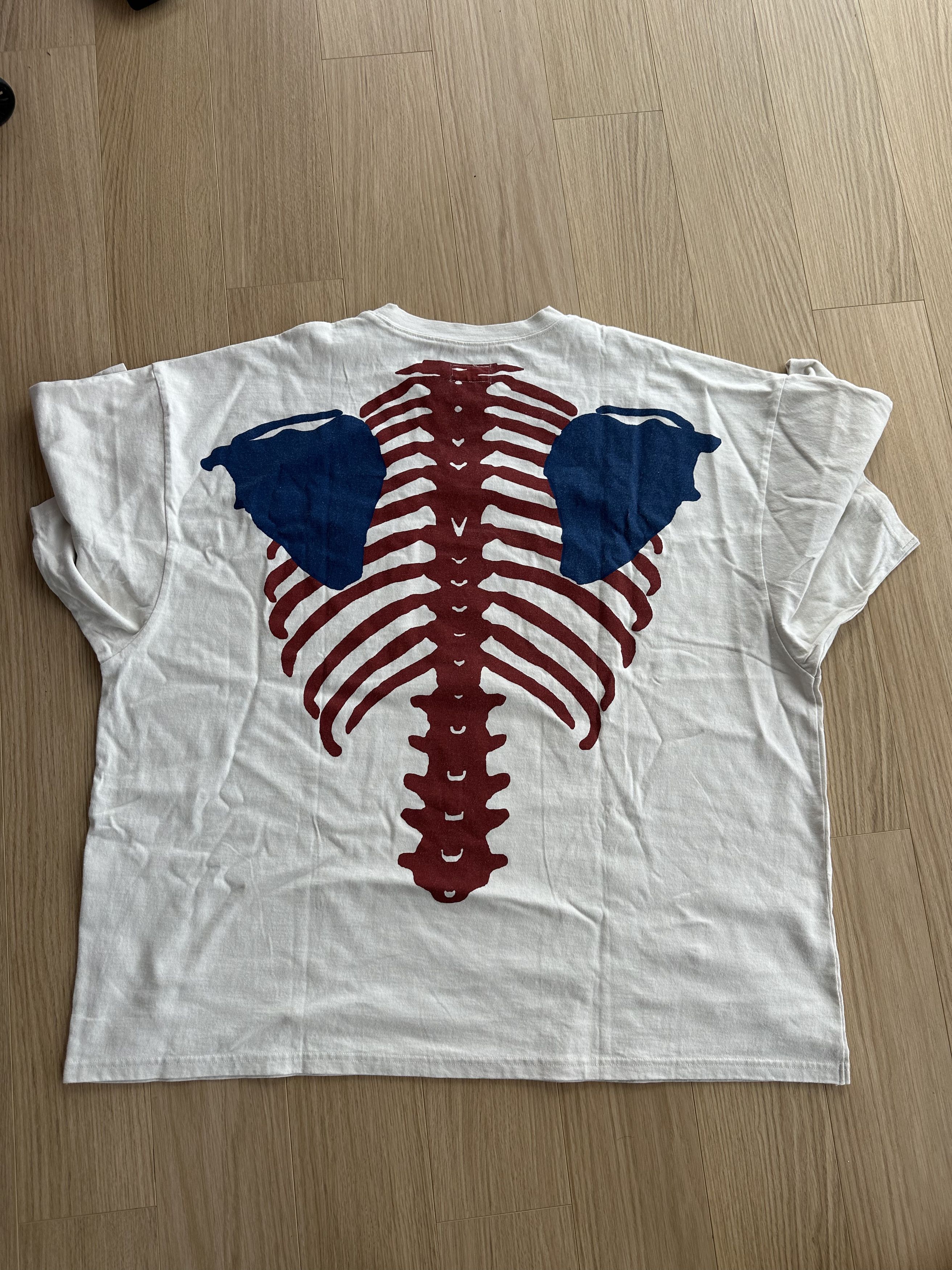 image of Kapital Bones T Shirt in Oatmeal, Men's (Size Large)