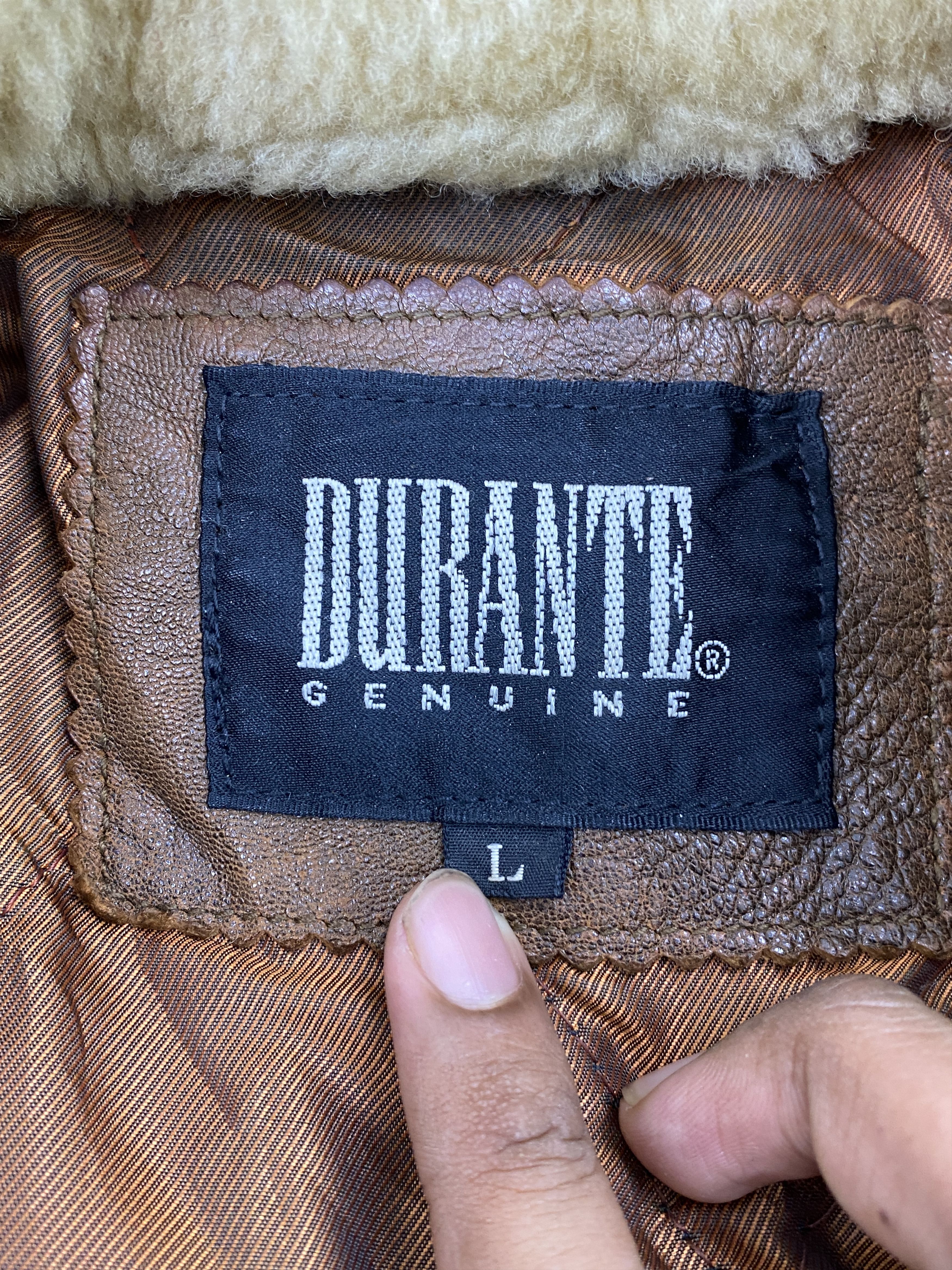 Japanese Brand Vintage Durante Sherpa Collar Leather Jacket MJ0079Z Size US L / EU 52-54 / 3 - 5 Thumbnail