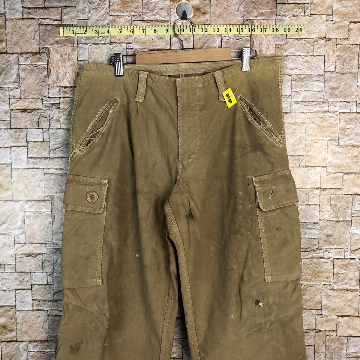 HOLLYWOOD RANCH MARKET D HRM Hollywood Ranch Market Brown ripped cargo Pants #A350 Size US 32 / EU 48 - 2 Thumbnail