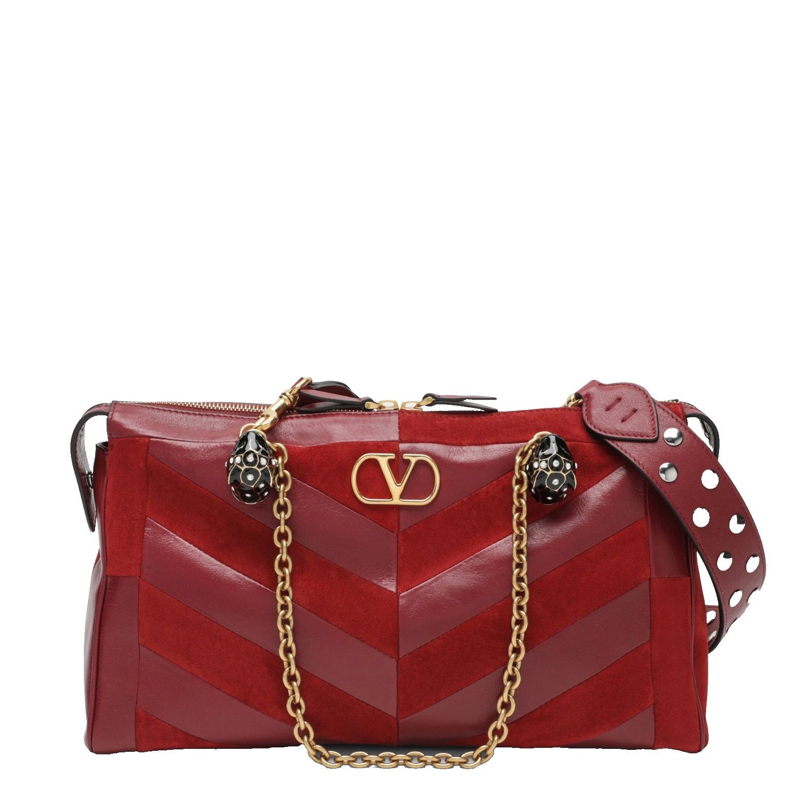 Valentino VALENTINO GARAVANI Medium Panthea Red Suede & Nappa Leather Size ONE SIZE - 1 Thumbnail