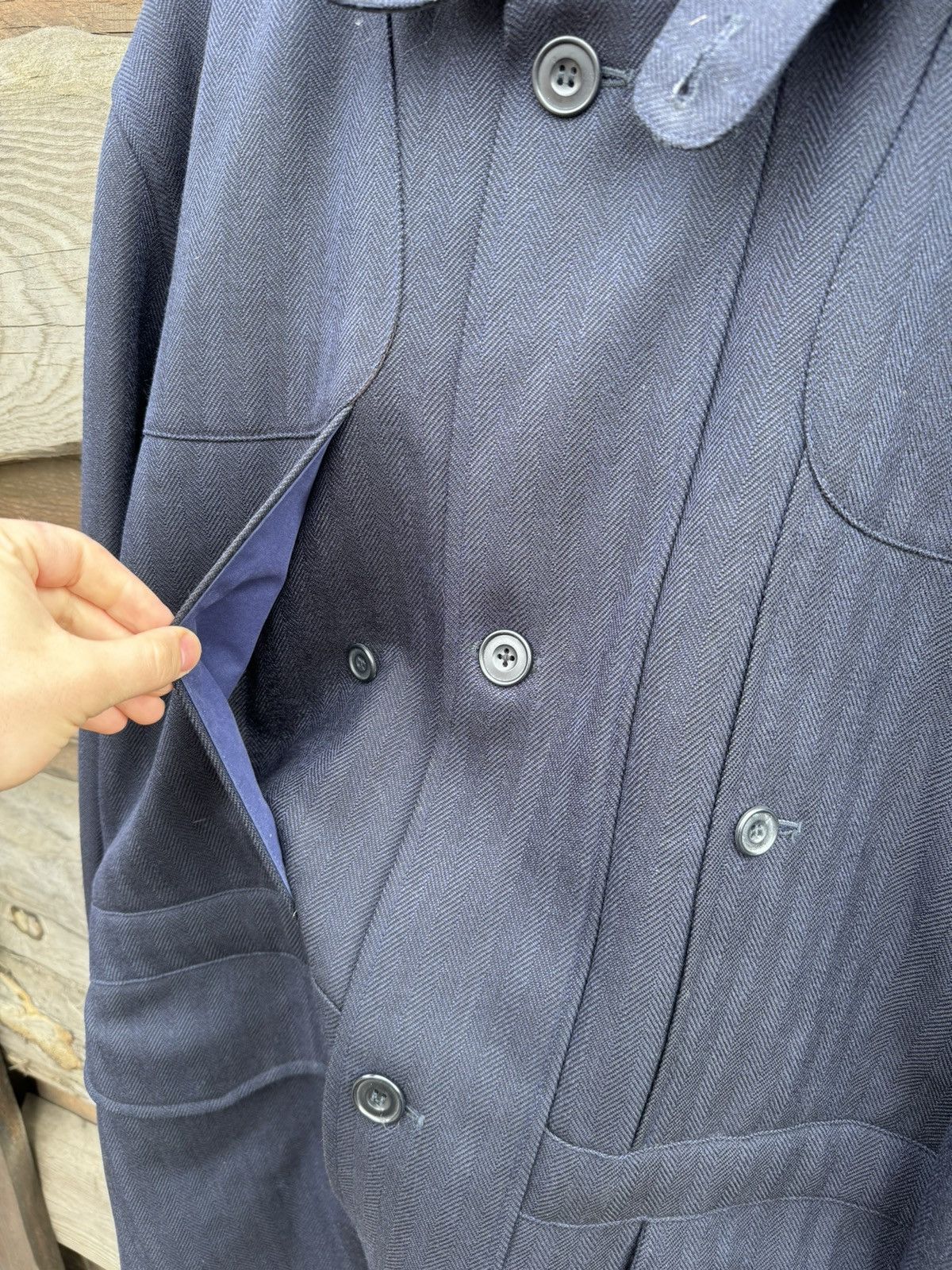 Turnbull & Asser Turnbull Asser Waterproof wool tweed blue coat Size US XL / EU 56 / 4 - 21 Thumbnail