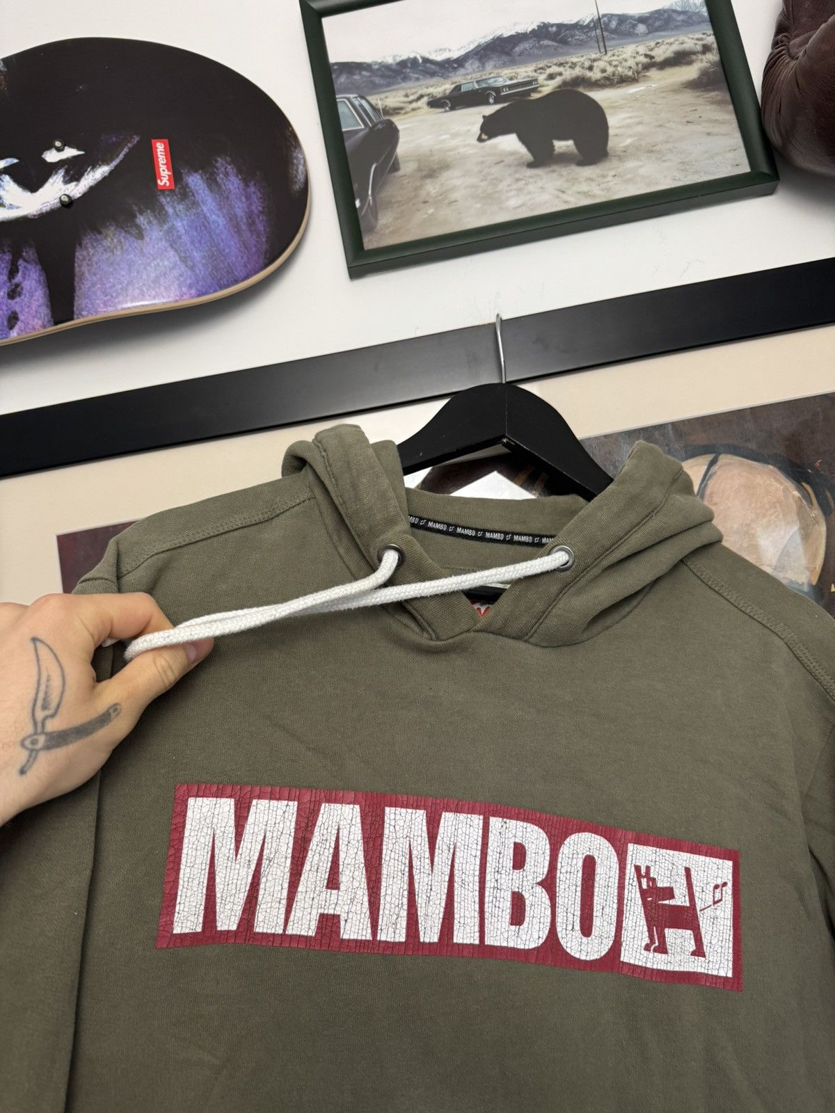 Mambo Vintage Mambo Hoodie Australia Boxlogo Skate Olive Rare Size US L / EU 52-54 / 3 - 3 Thumbnail