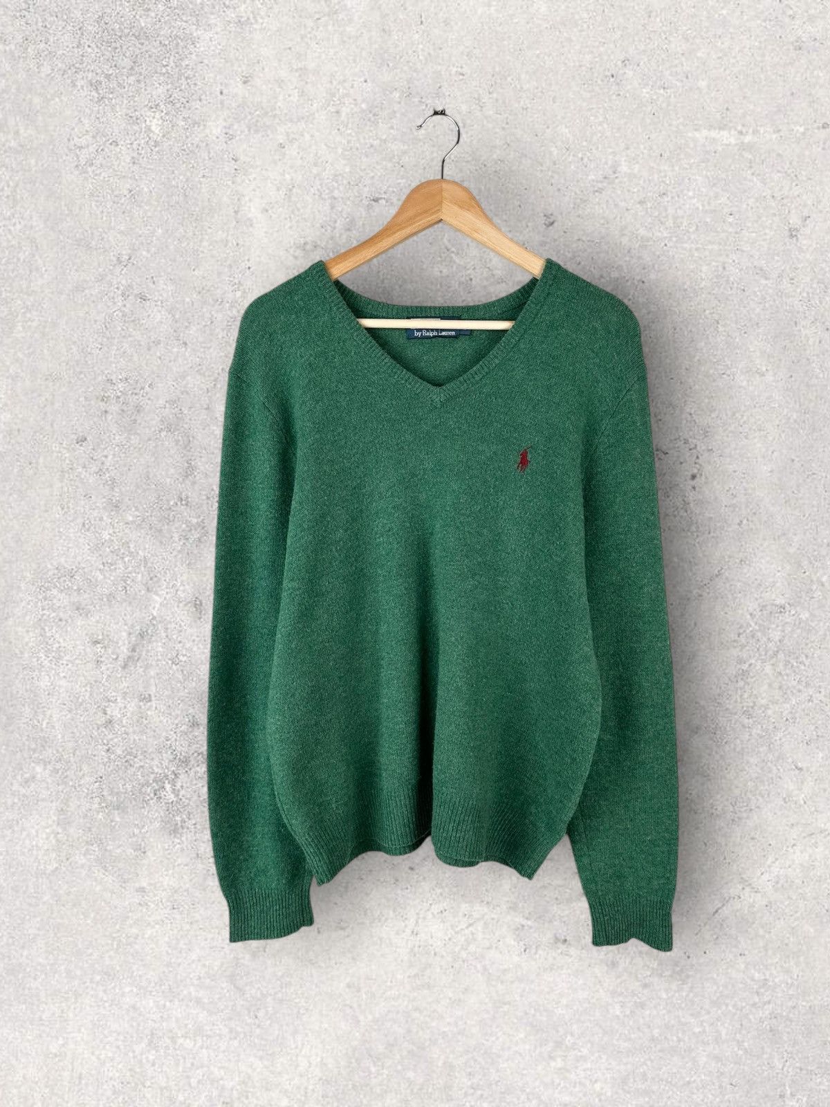 Polo Ralph Lauren × Vintage Womens Vintage Polo Ralph Lauren Y2k V neck Sweater Jumper Size L / US 10 / IT 46 - 1 Thumbnail