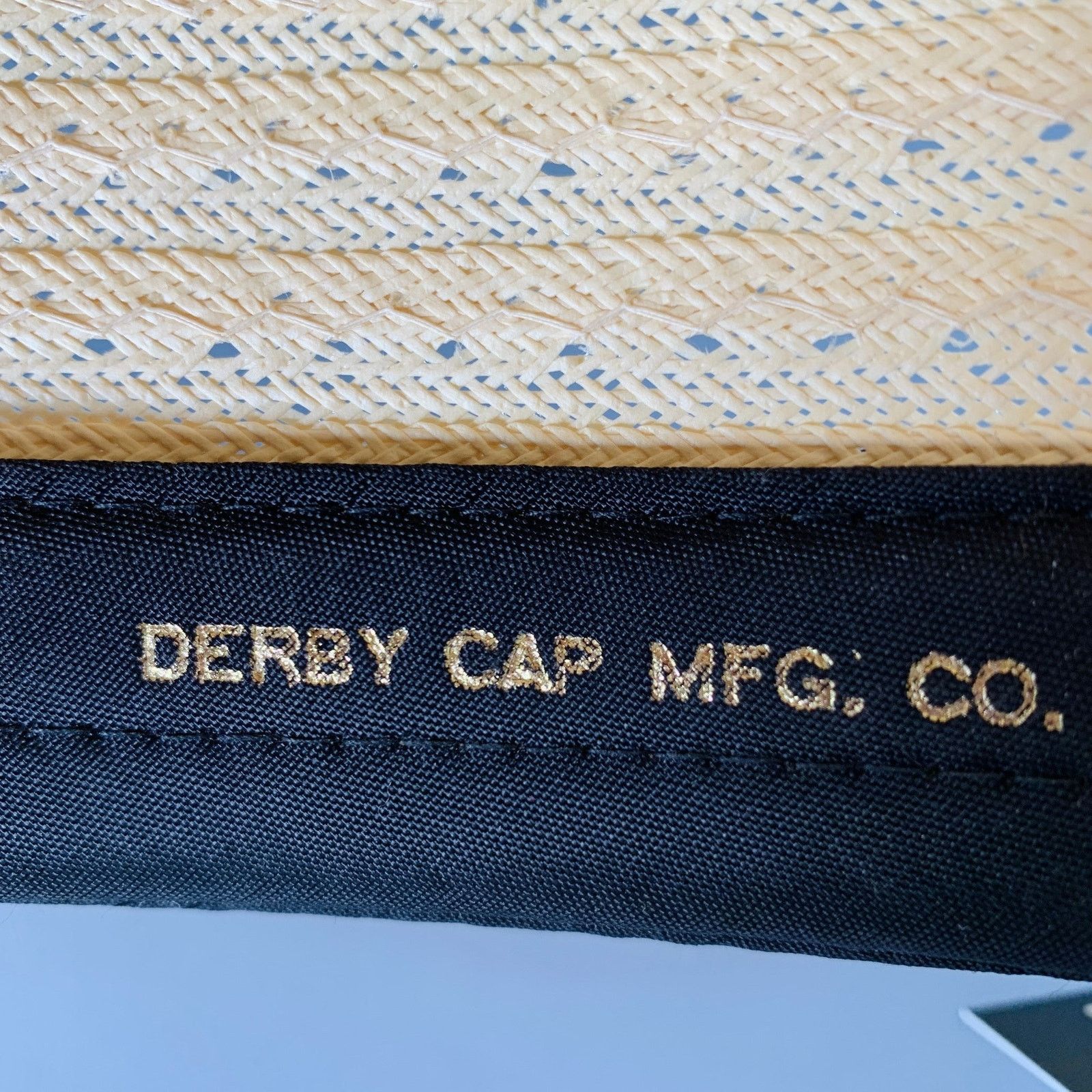 Vintage VINTAGE Size L Beige Navy Red Ribbon Trim Woven Straw Hat Size ONE SIZE - 7 Thumbnail