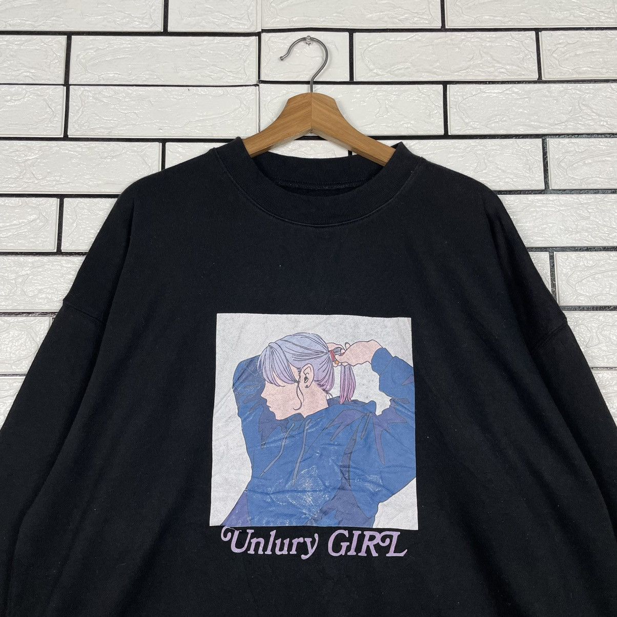 Japanese Brand Retro Tokyo Unlury Girl Black Sweatshirt Size M / US 6-8 / IT 42-44 - 2 Thumbnail