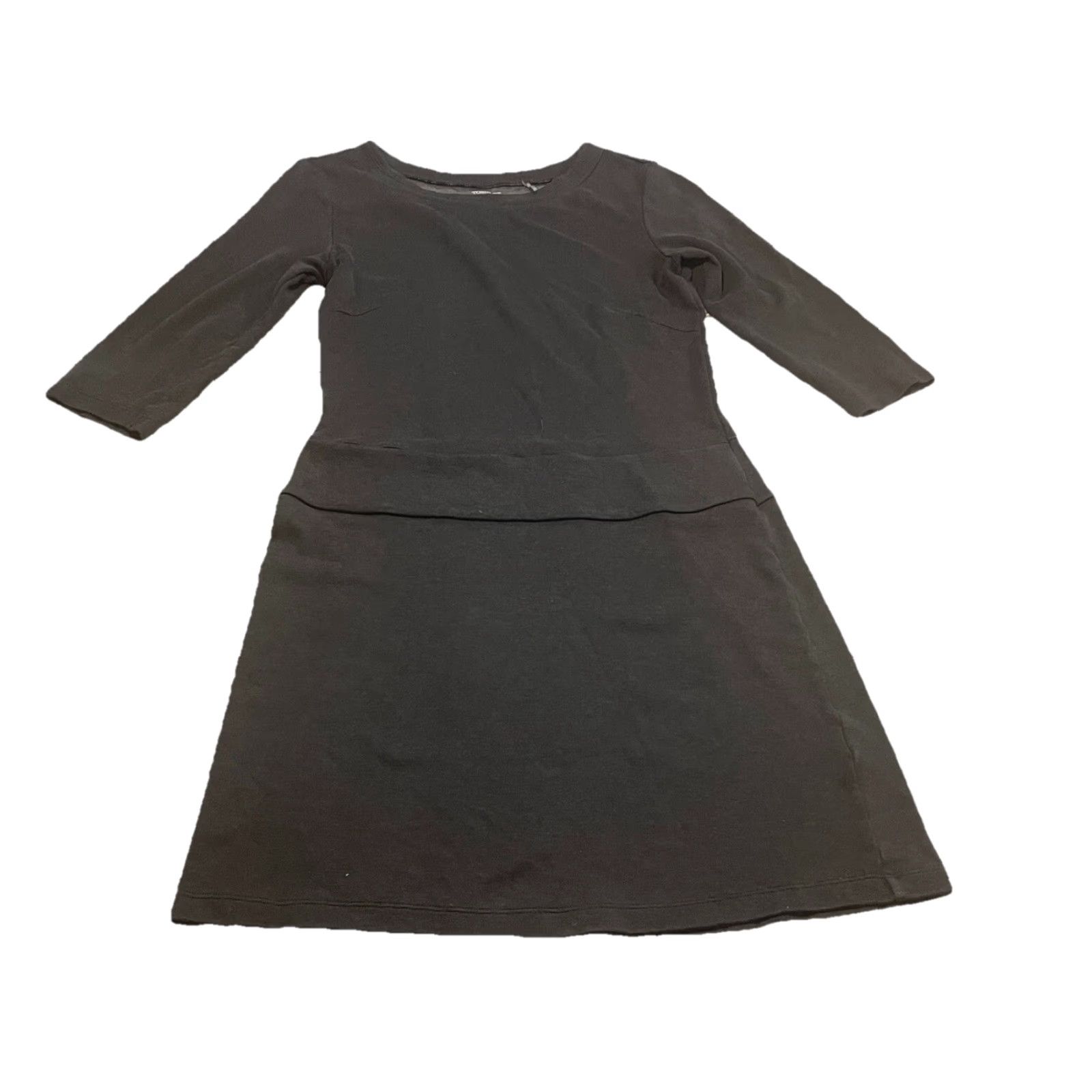 Toad&Co VINTAGE Toad & Co Women's Jersey Drop Waist Dress 3/4 Sleeve Gray Knee Length Casual Fall Spring Winter Size M / US 6-8 / IT 42-44 - 2 Thumbnail