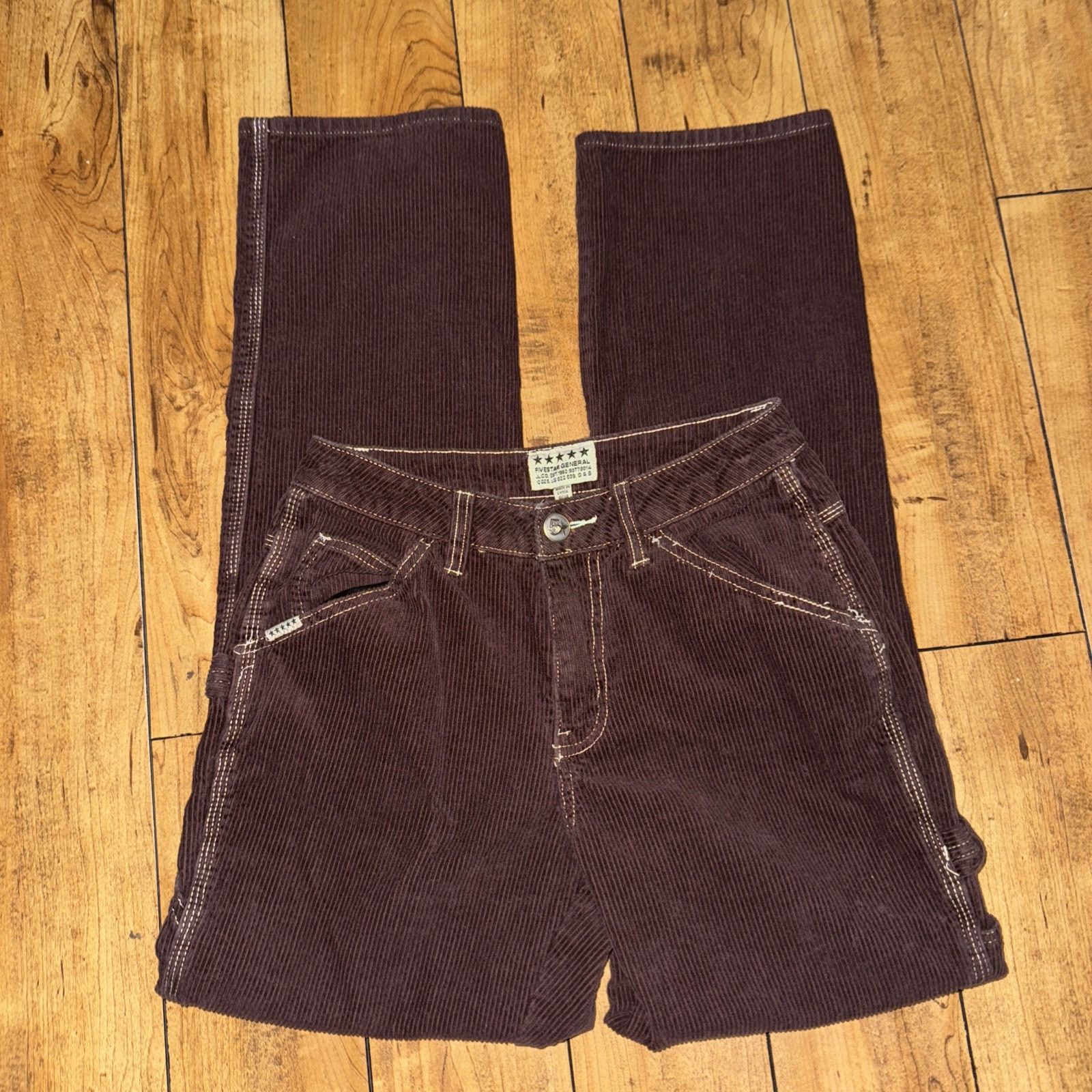 Vintage Five Star General Corduroy Carpenter Pants Brown 28x32 Size US 28 / EU 44 - 3 Thumbnail