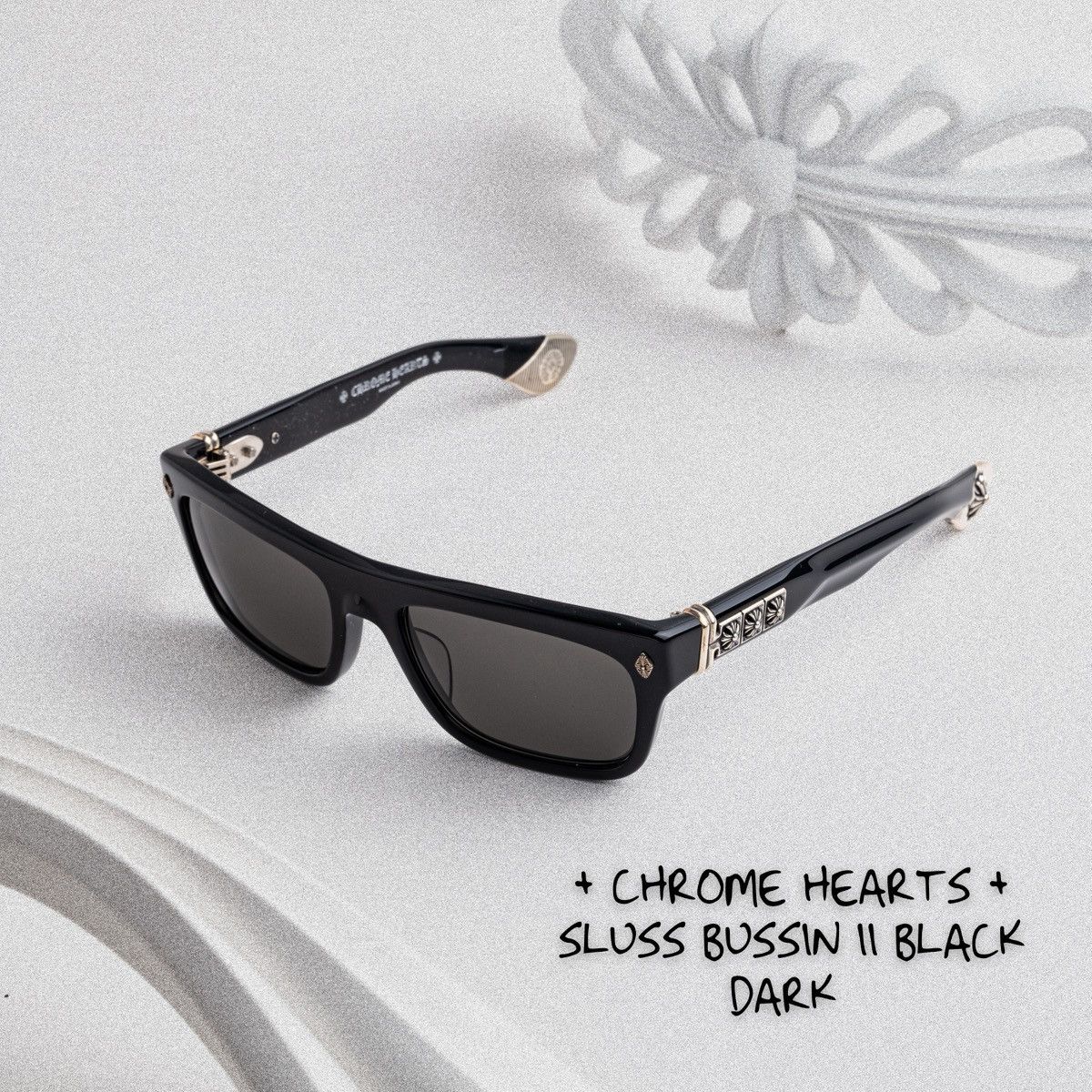CHROME HEARTS SLUSS BUSSIN II BLACK SUNGLASSES