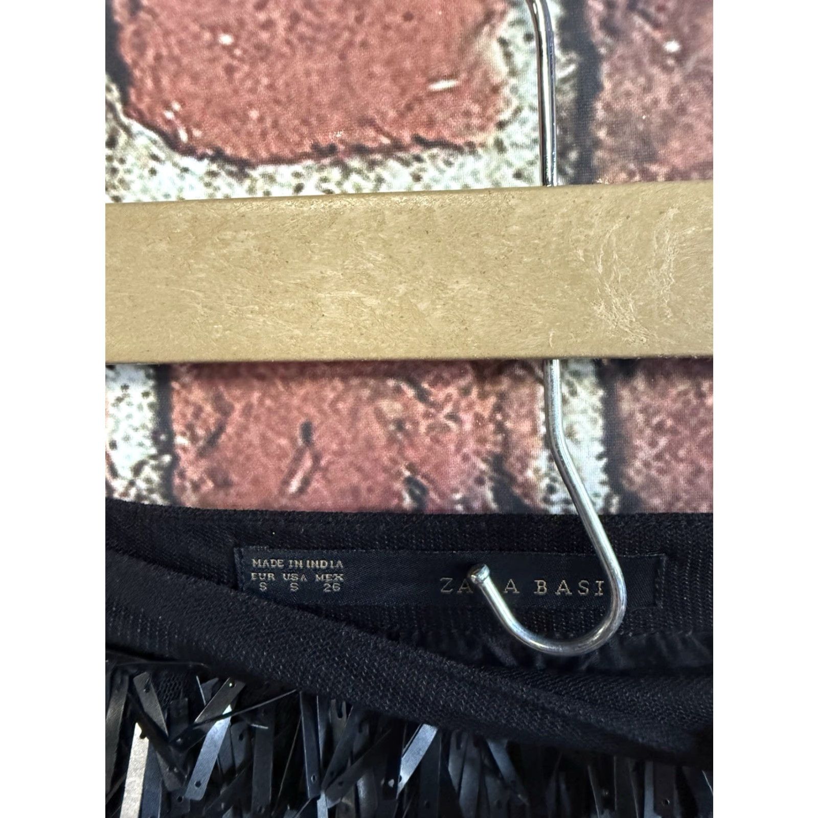 Zara Zara Womens Black Sword Sequin Pull On Skirt Size Small Short Size 28" / US 6 / IT 42 - 3 Thumbnail