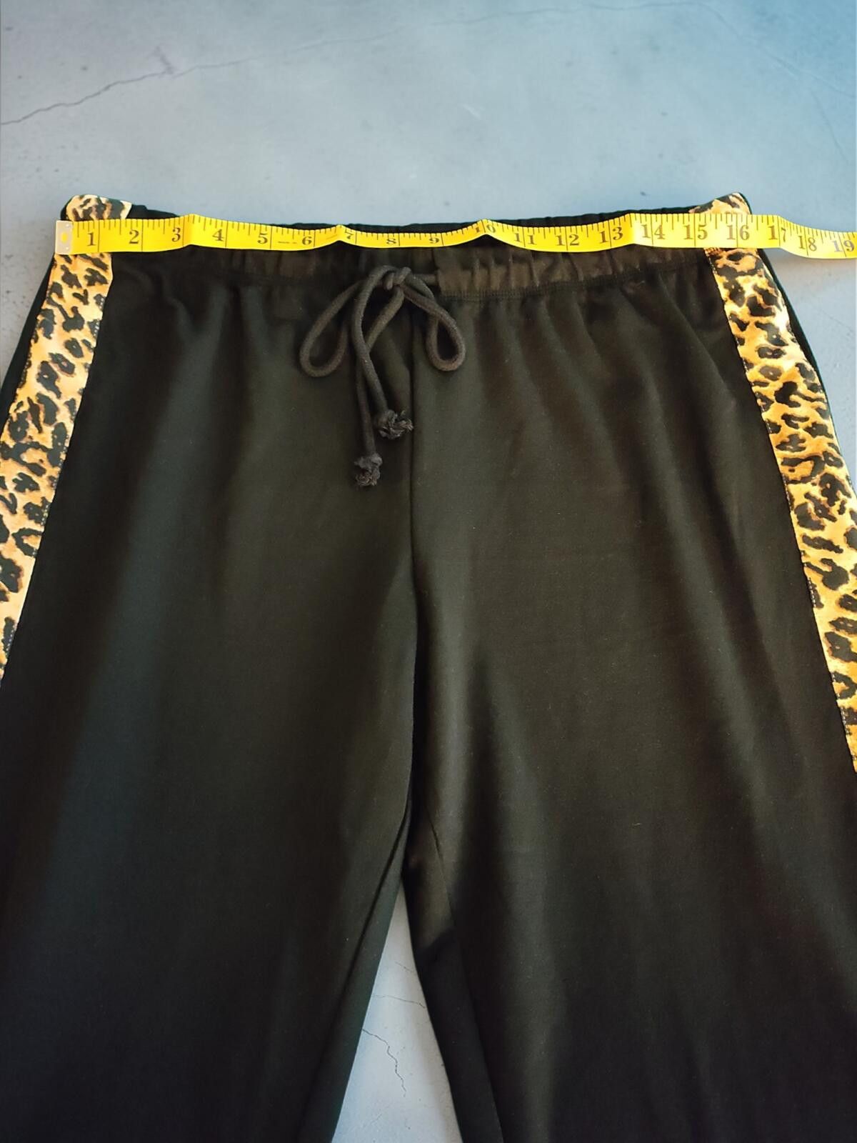 Jennifer Lopez Jenni Intimates Leopard Print Striped Black Jogger Pants - M Size 32" / US 10 / IT 46 - 5 Thumbnail
