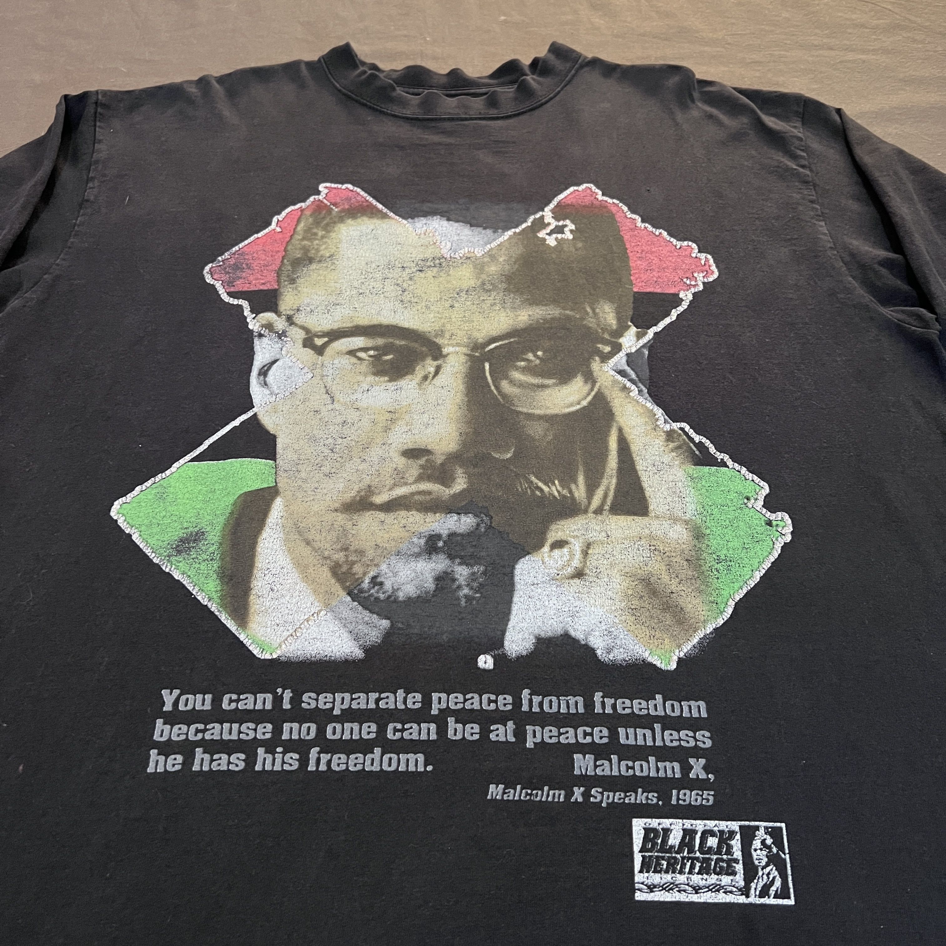 Rap Tees Vintage Y2K Malcolm X Black history heritage Tee XL Faded Size US XL / EU 56 / 4 - 5 Thumbnail